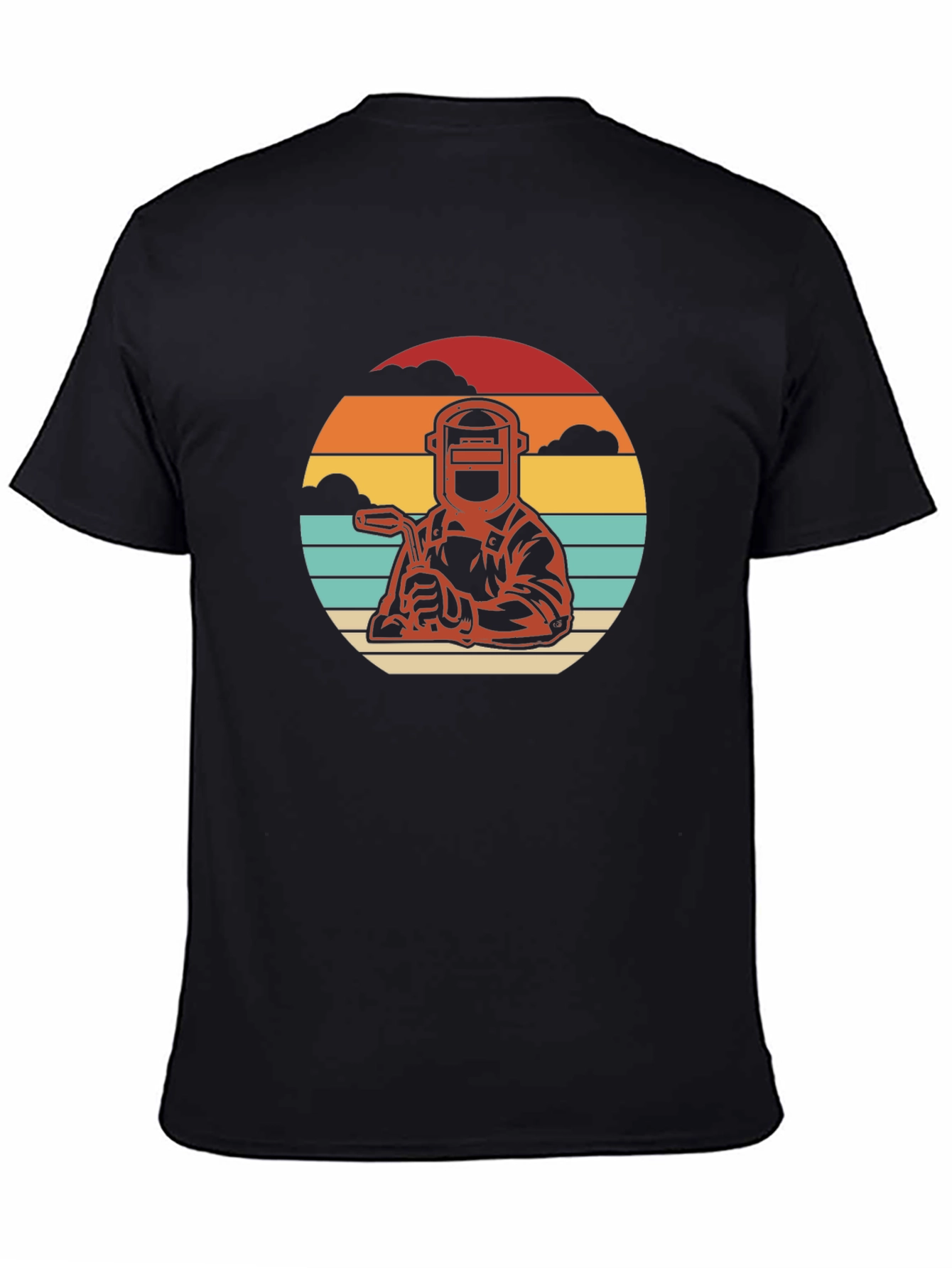 Welder Retro T-Shirt - Black Crew Neck Tee