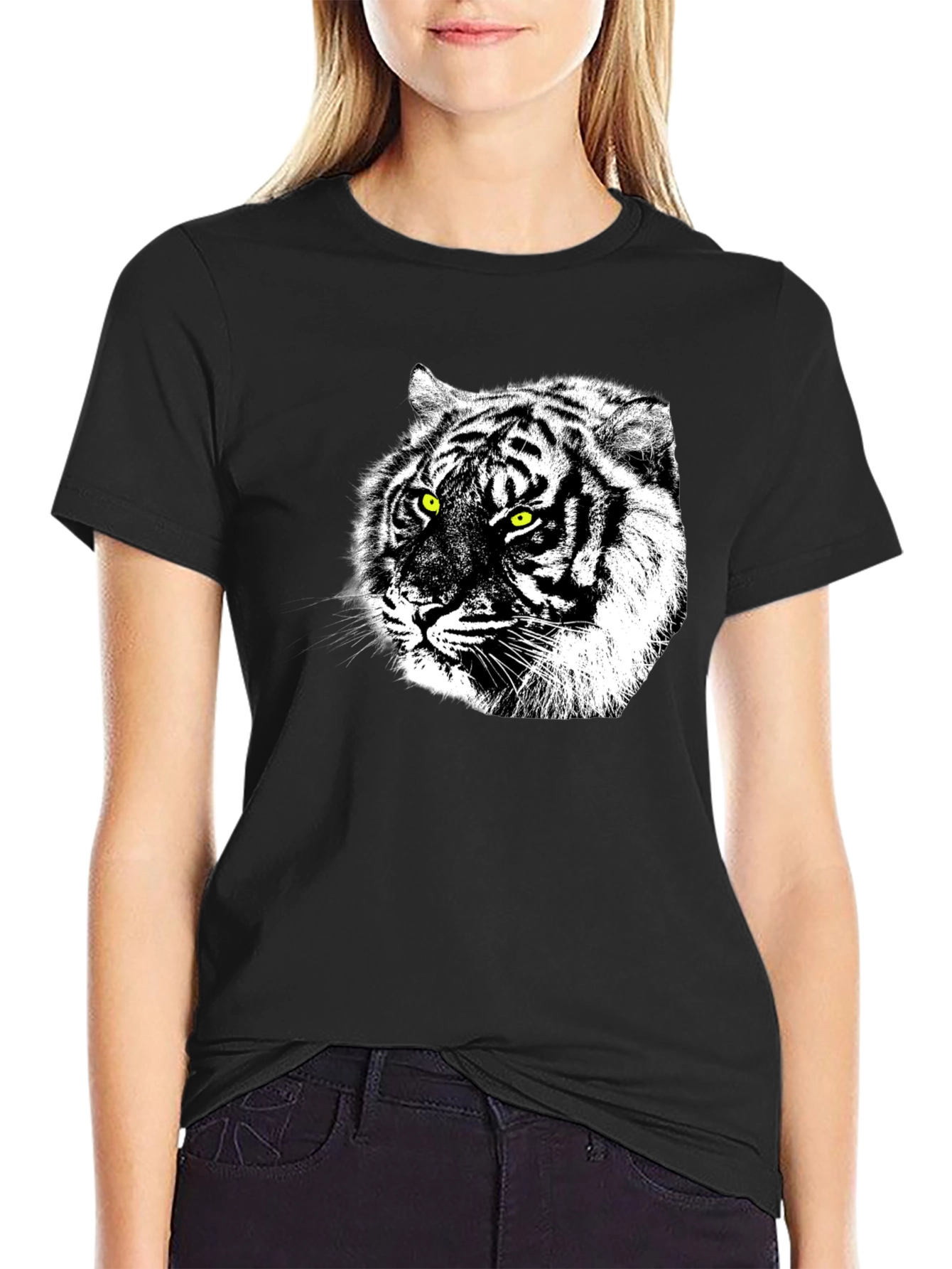 Tiger Graphic Black T-Shirt - Bold Animal Print