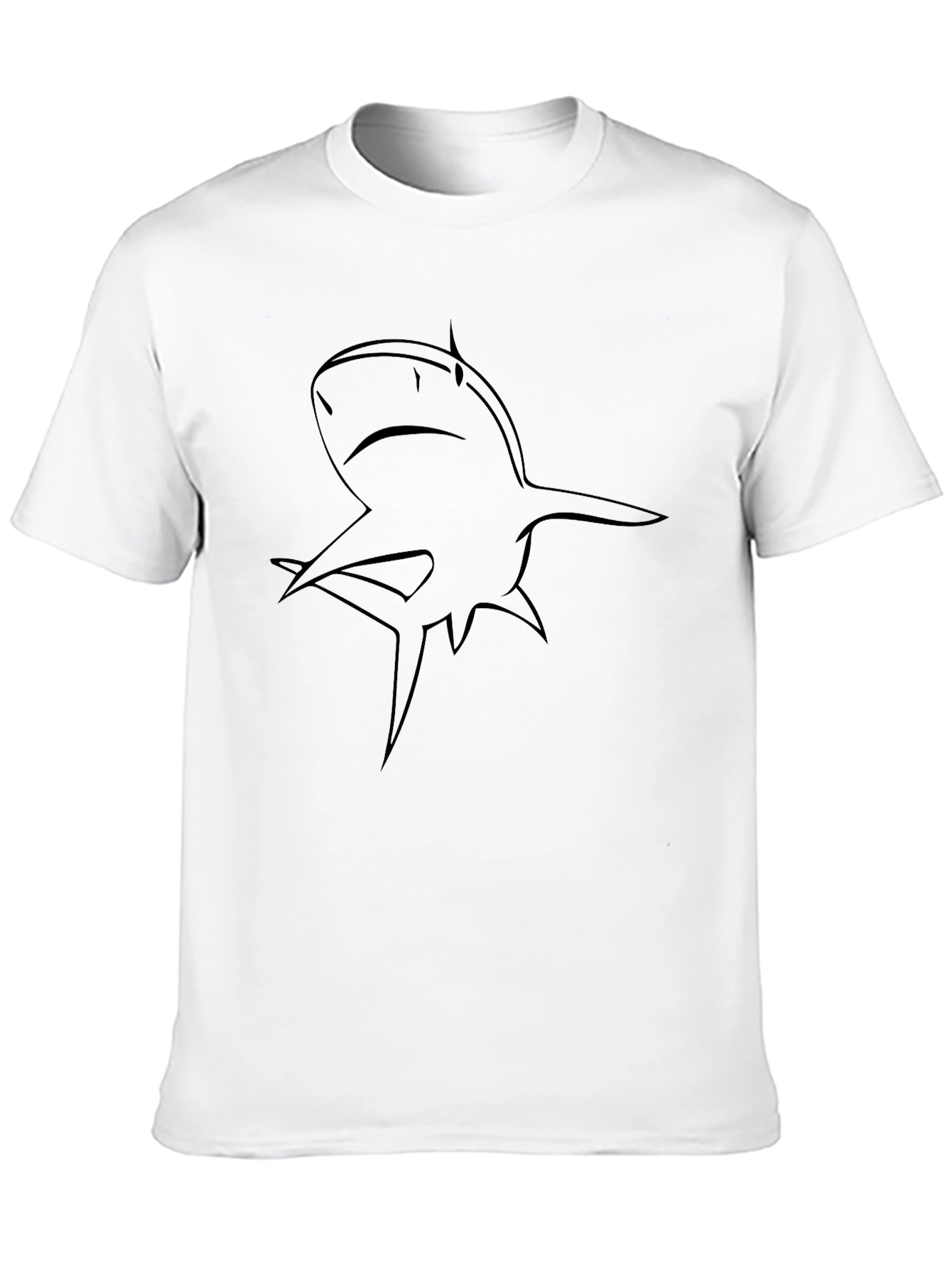 Shark Outline Graphic Black T-Shirt