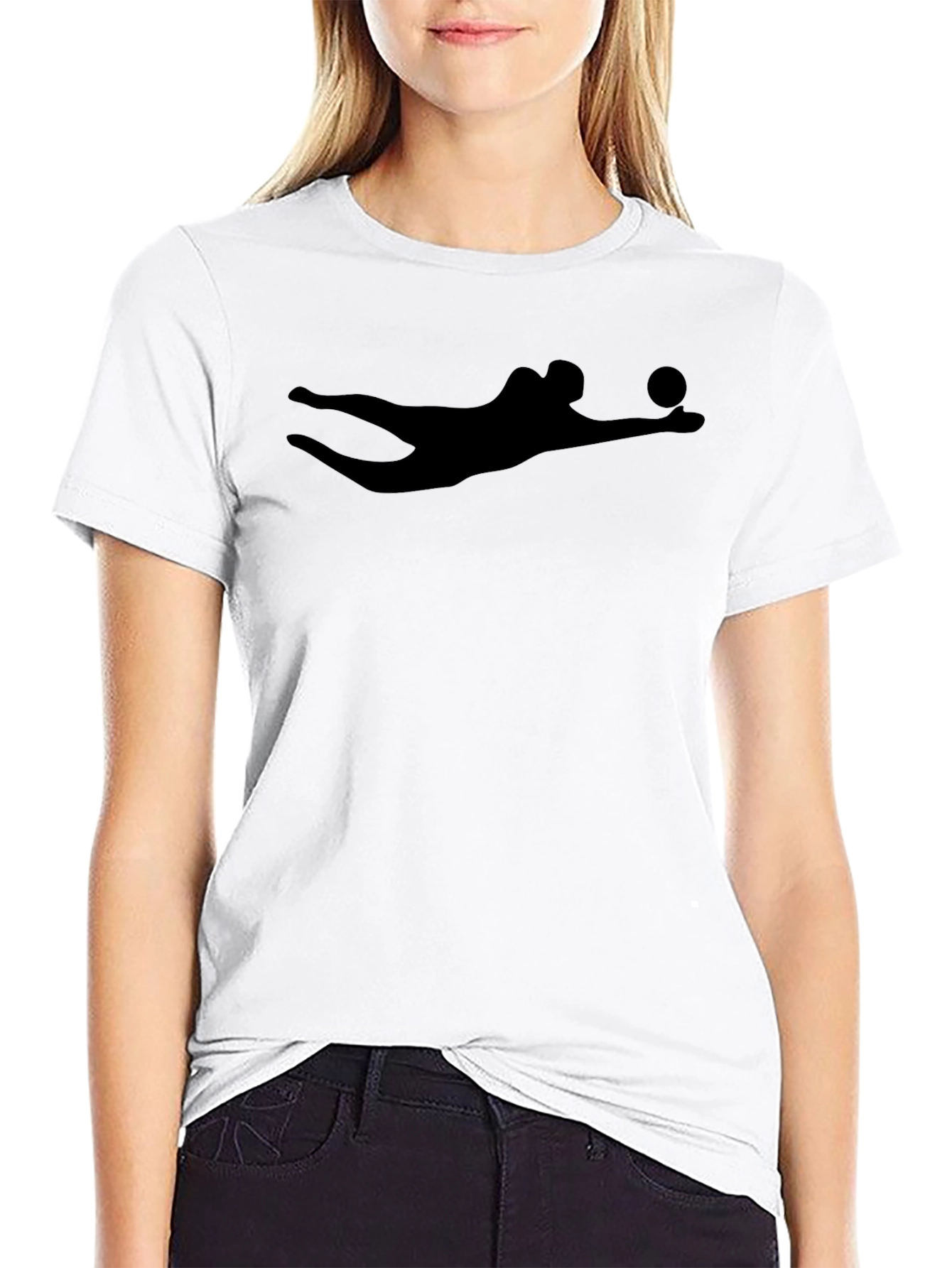 Volleyball Dive Black Graphic Tee