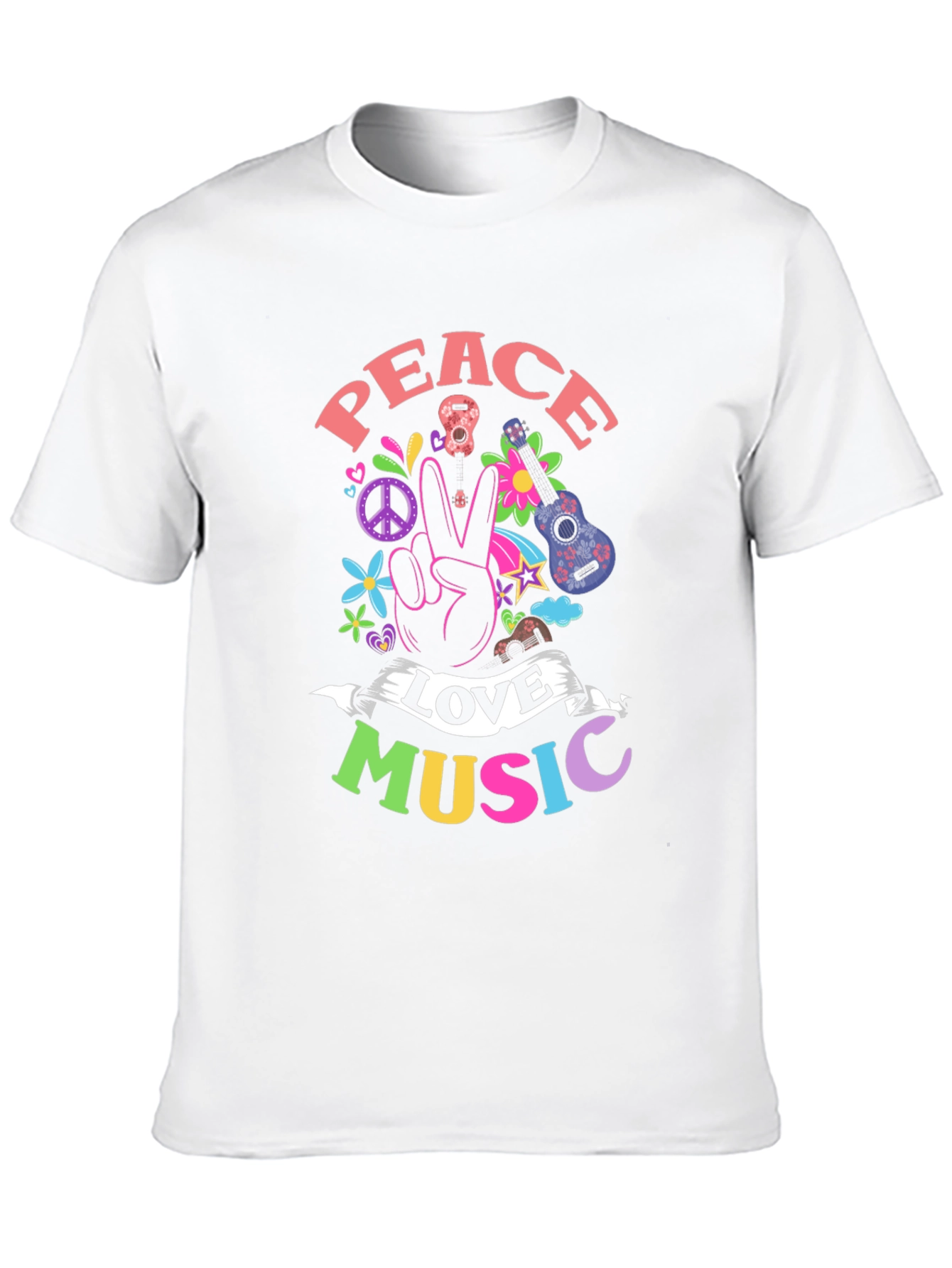 Peace Love Music Graphic T-Shirt