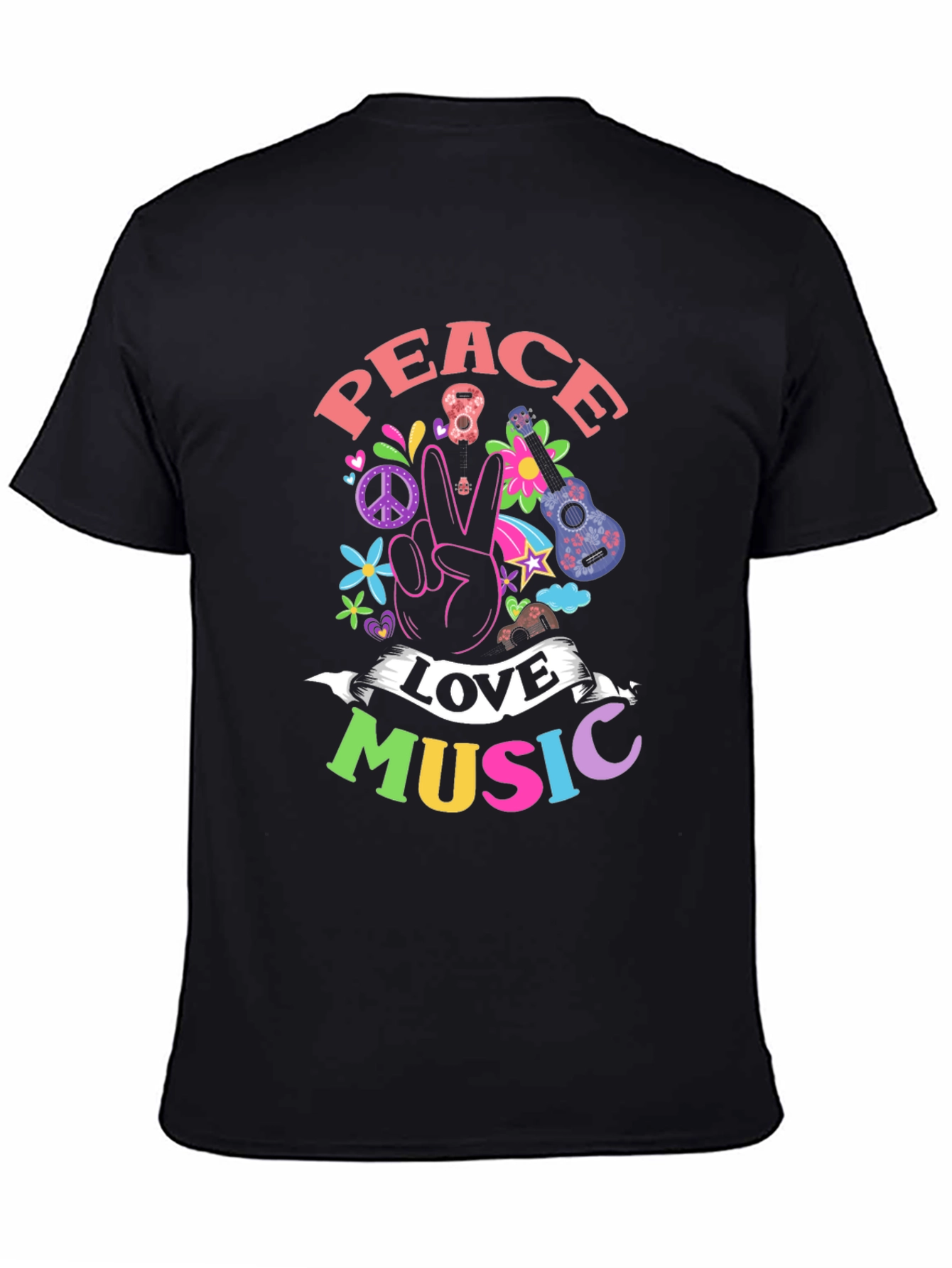 Peace Love Music Graphic T-Shirt