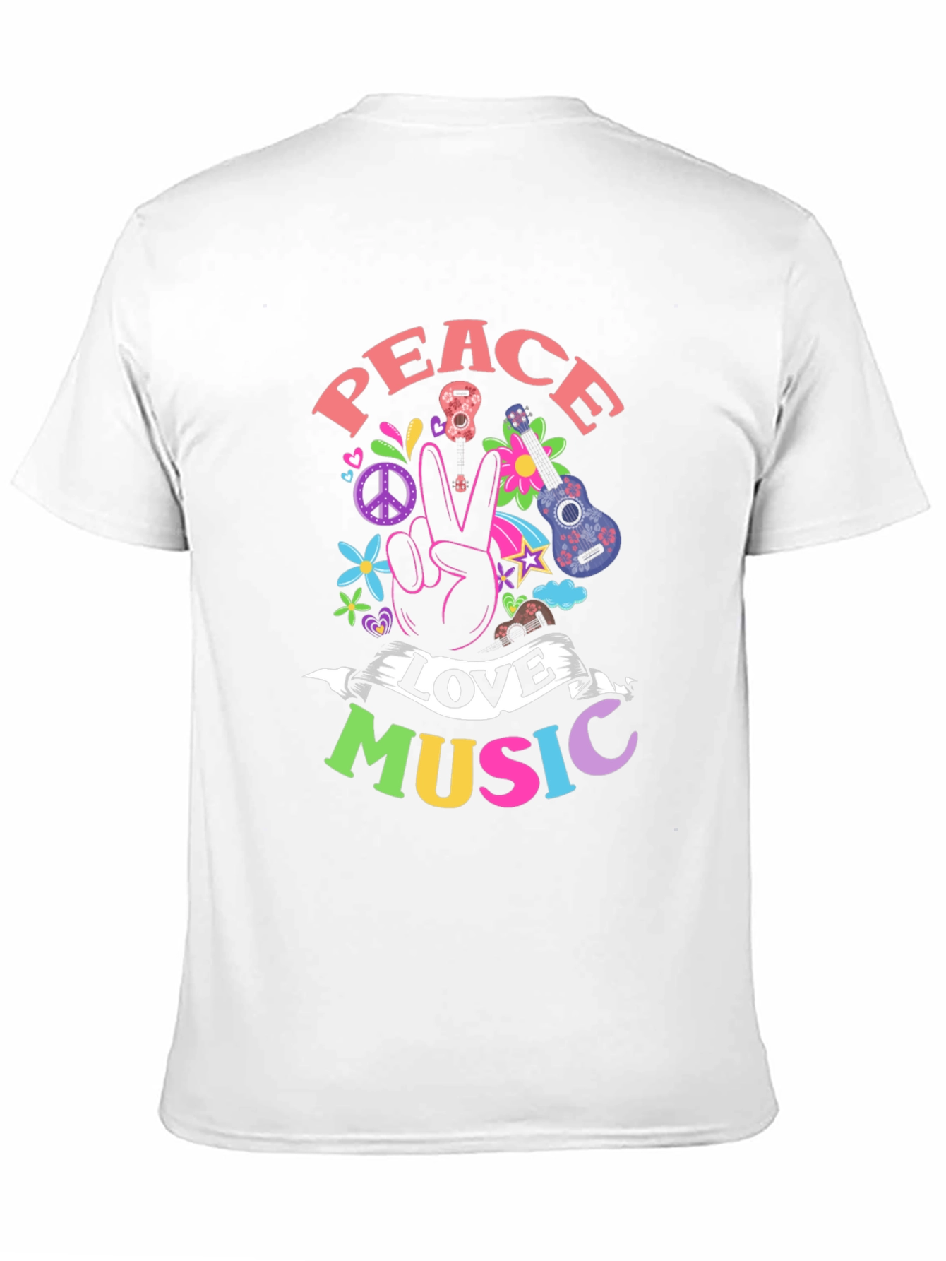 Peace Love Music Graphic T-Shirt