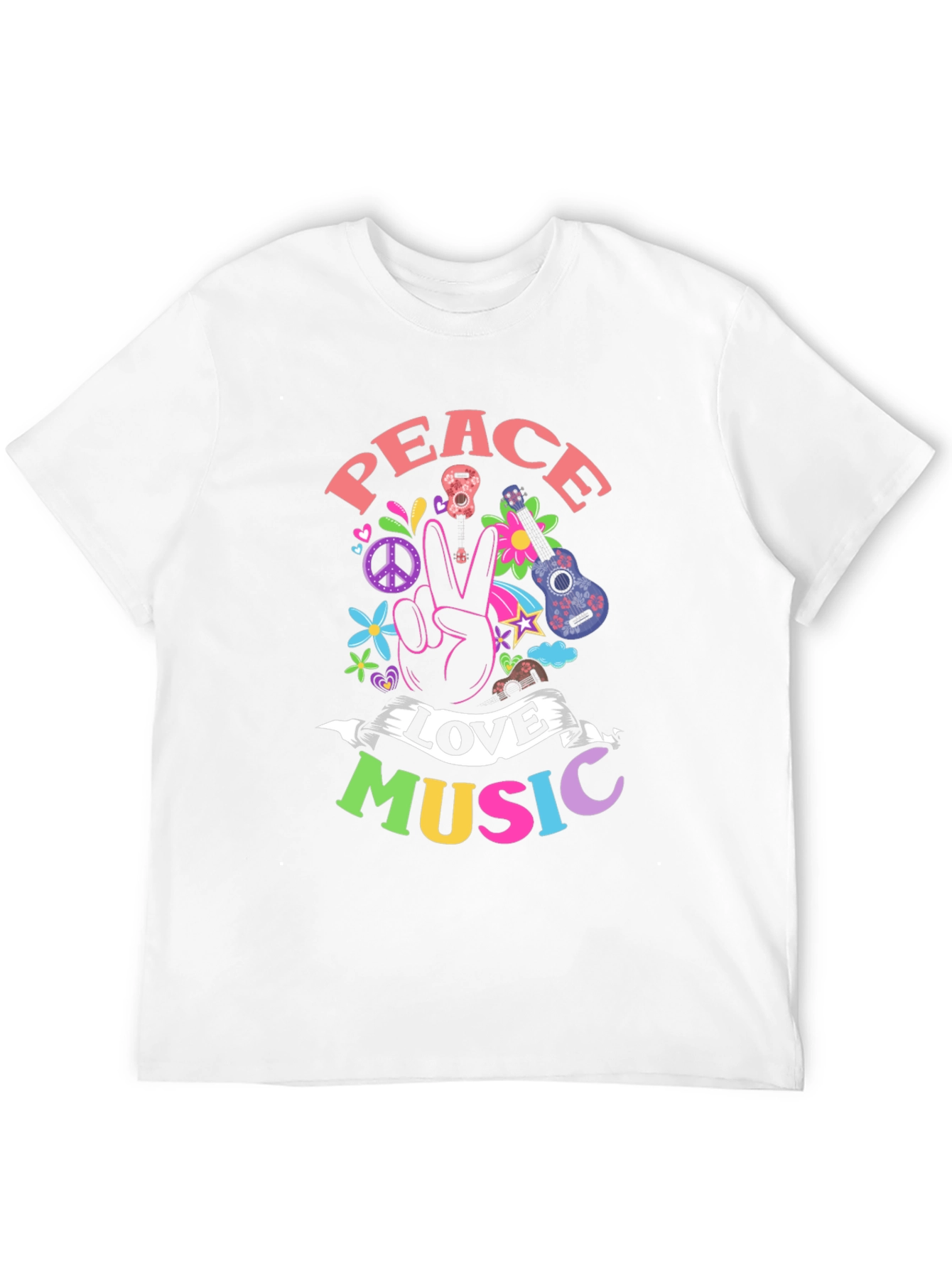 Peace Love Music Graphic T-Shirt