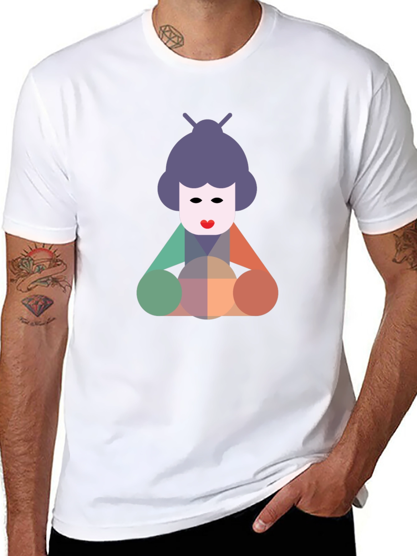 Geometric Geisha Graphic Tee