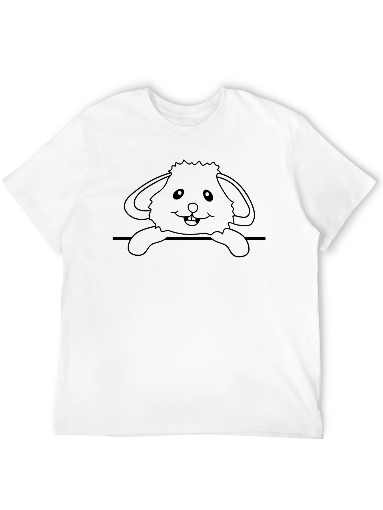 Cute Bunny Graphic Black T-Shirt