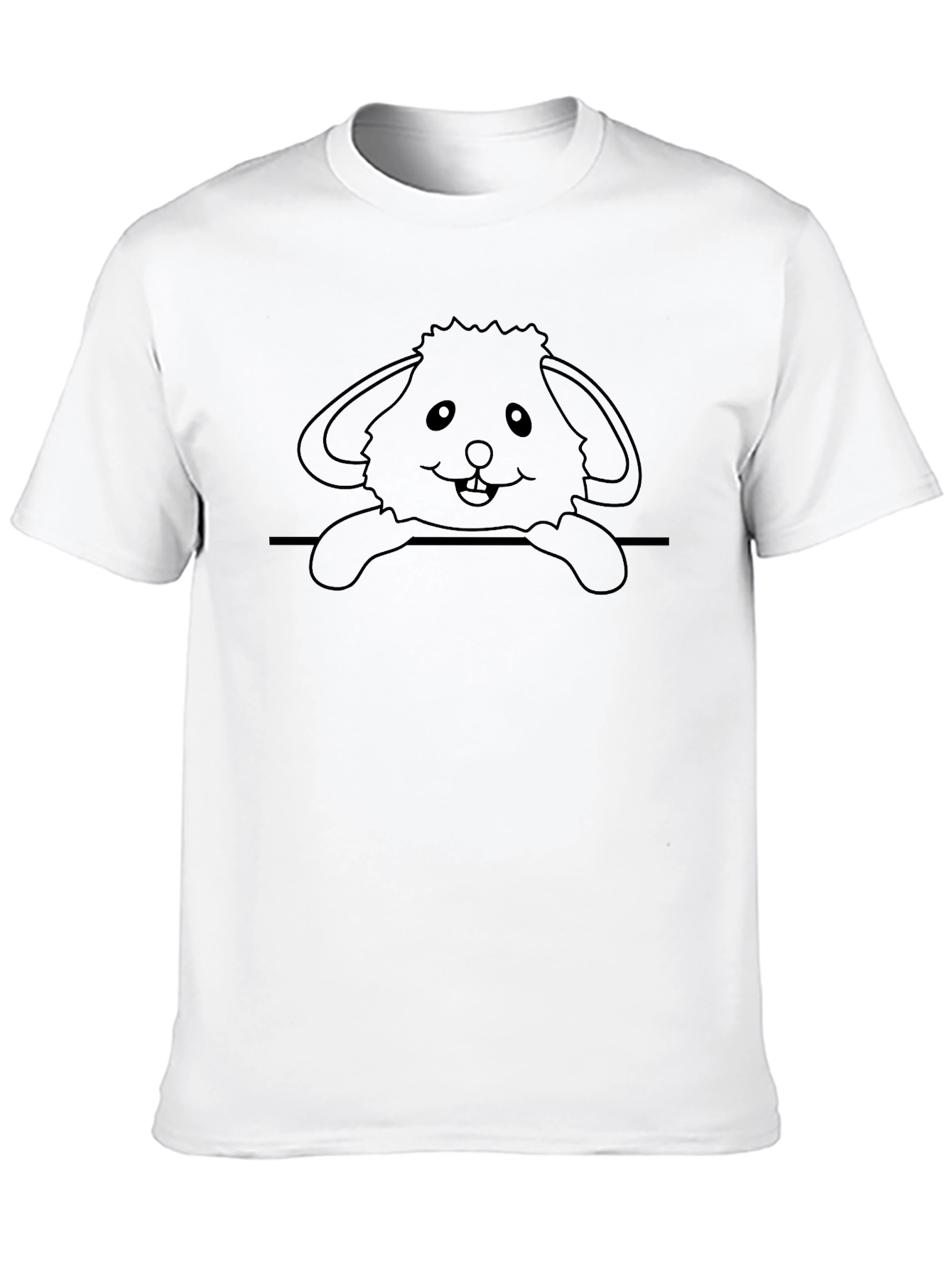 Cute Bunny Graphic Black T-Shirt
