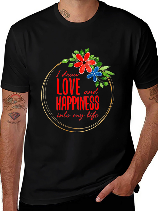 Love and Happiness Graphic Tee - Black