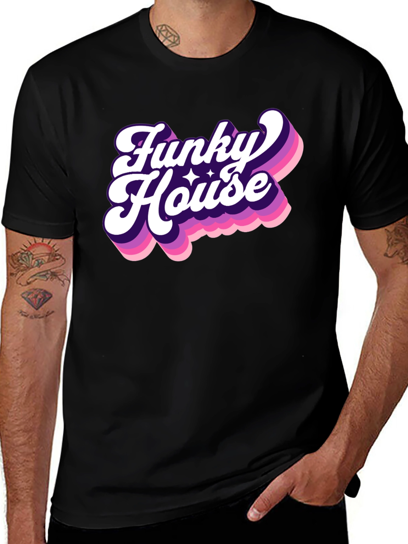 Funky House Black Graphic Tee