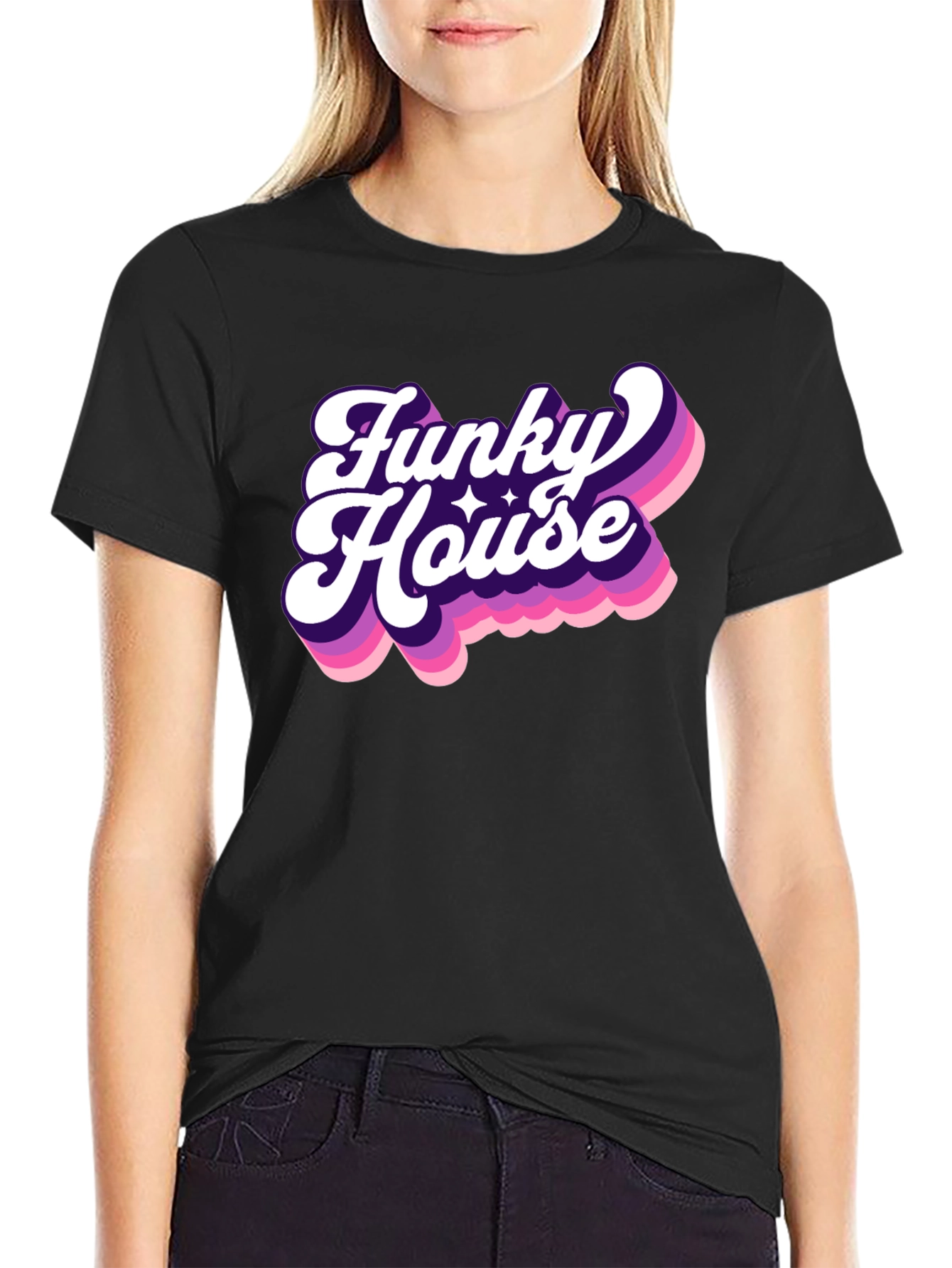 Funky House Black Graphic Tee