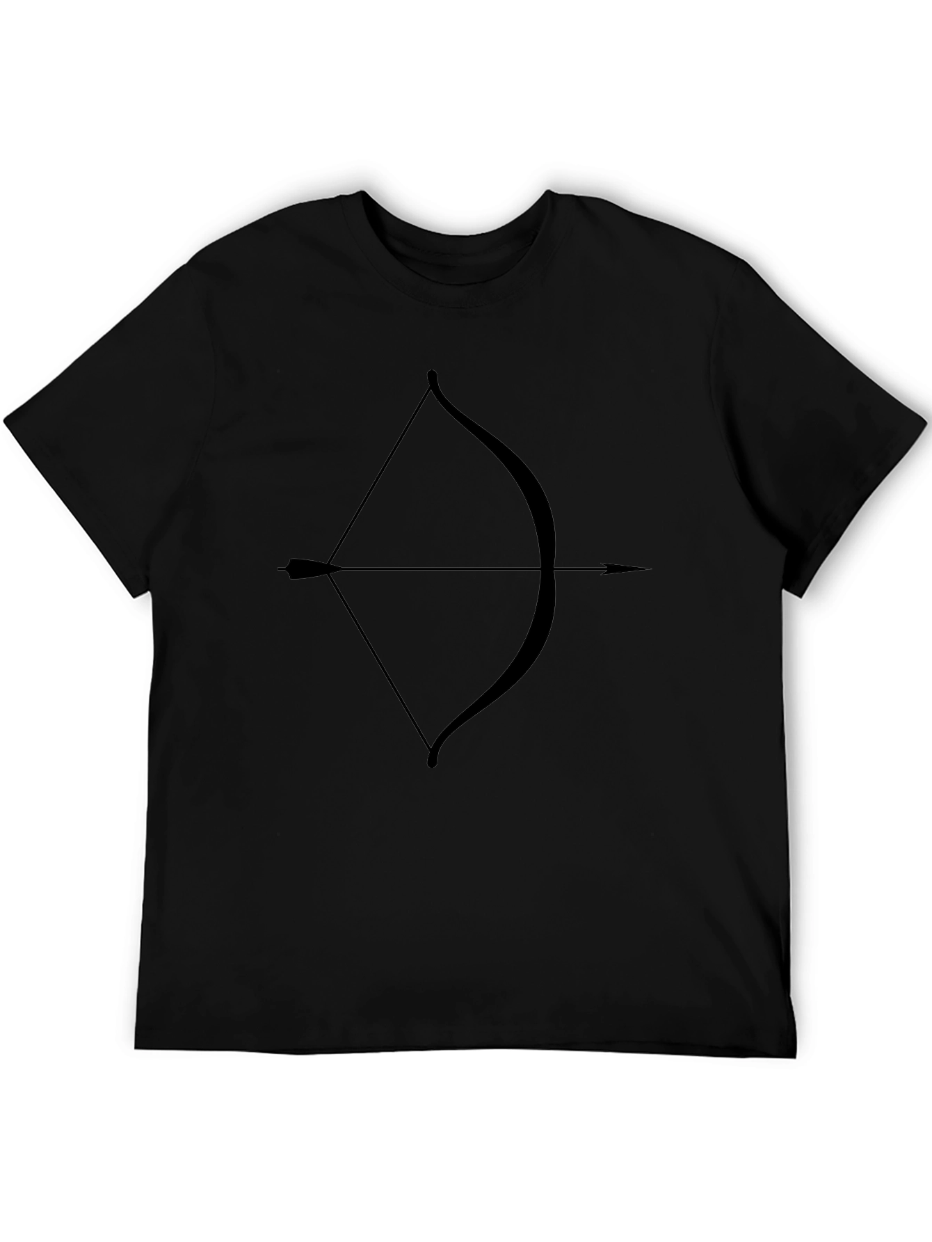 Archery Bow and Arrow Graphic Black T-Shirt