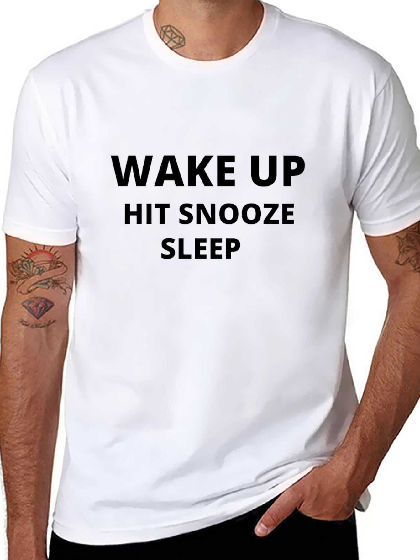 Wake Up Hit Snooze Sleep Black Graphic Tee