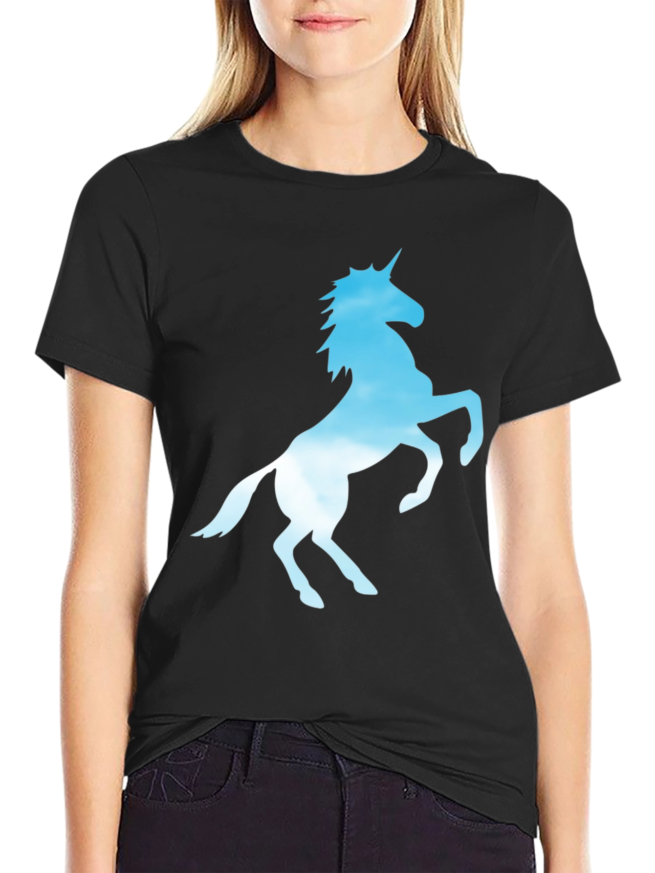 Unicorn Silhouette Black T-Shirt