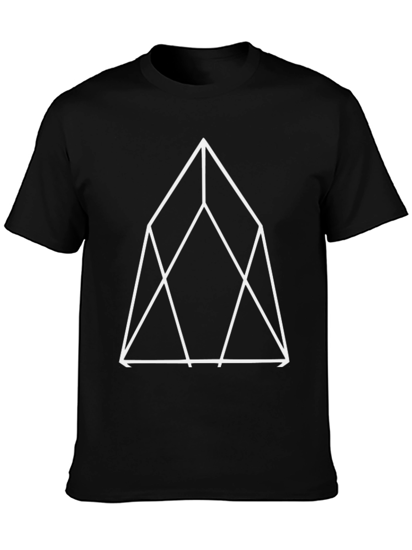 Geometric Triangle Graphic Tee - Black