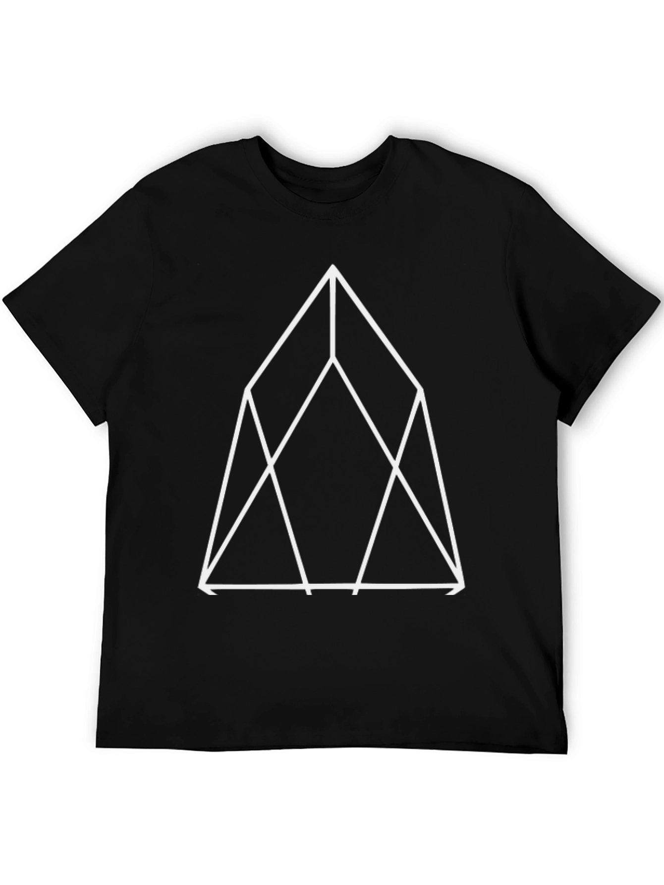 Geometric Triangle Graphic Tee - Black