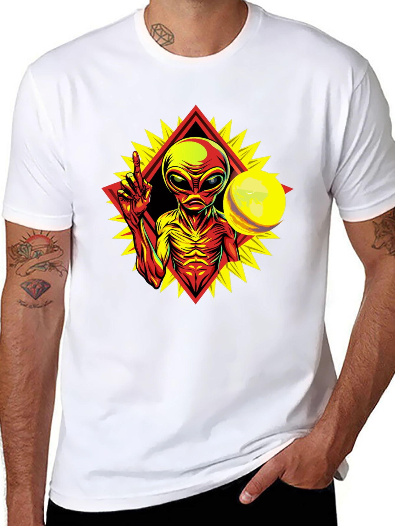 Alien Graphic Tee - Peace Among Worlds!
