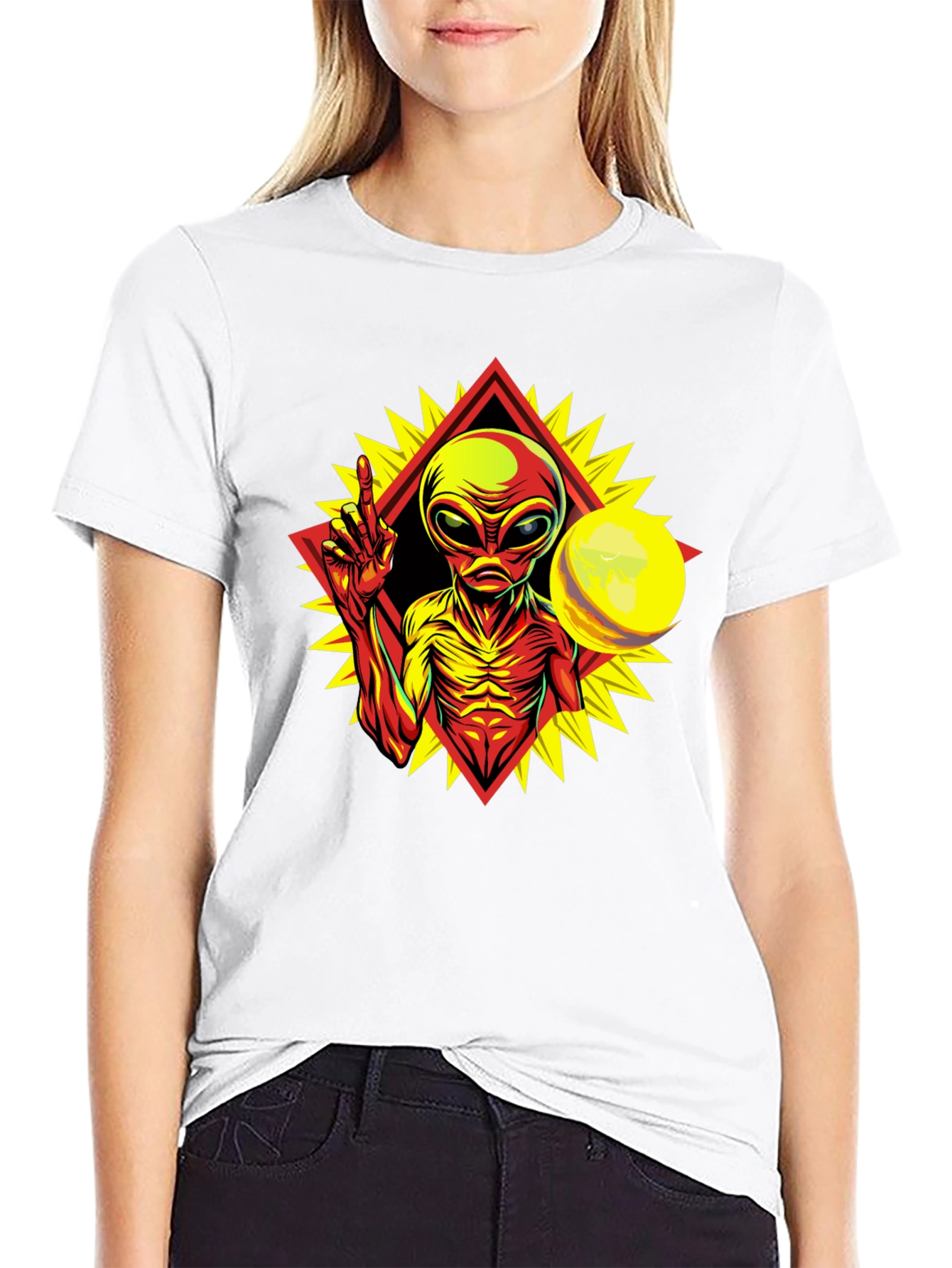 Alien Graphic Tee - Peace Among Worlds!