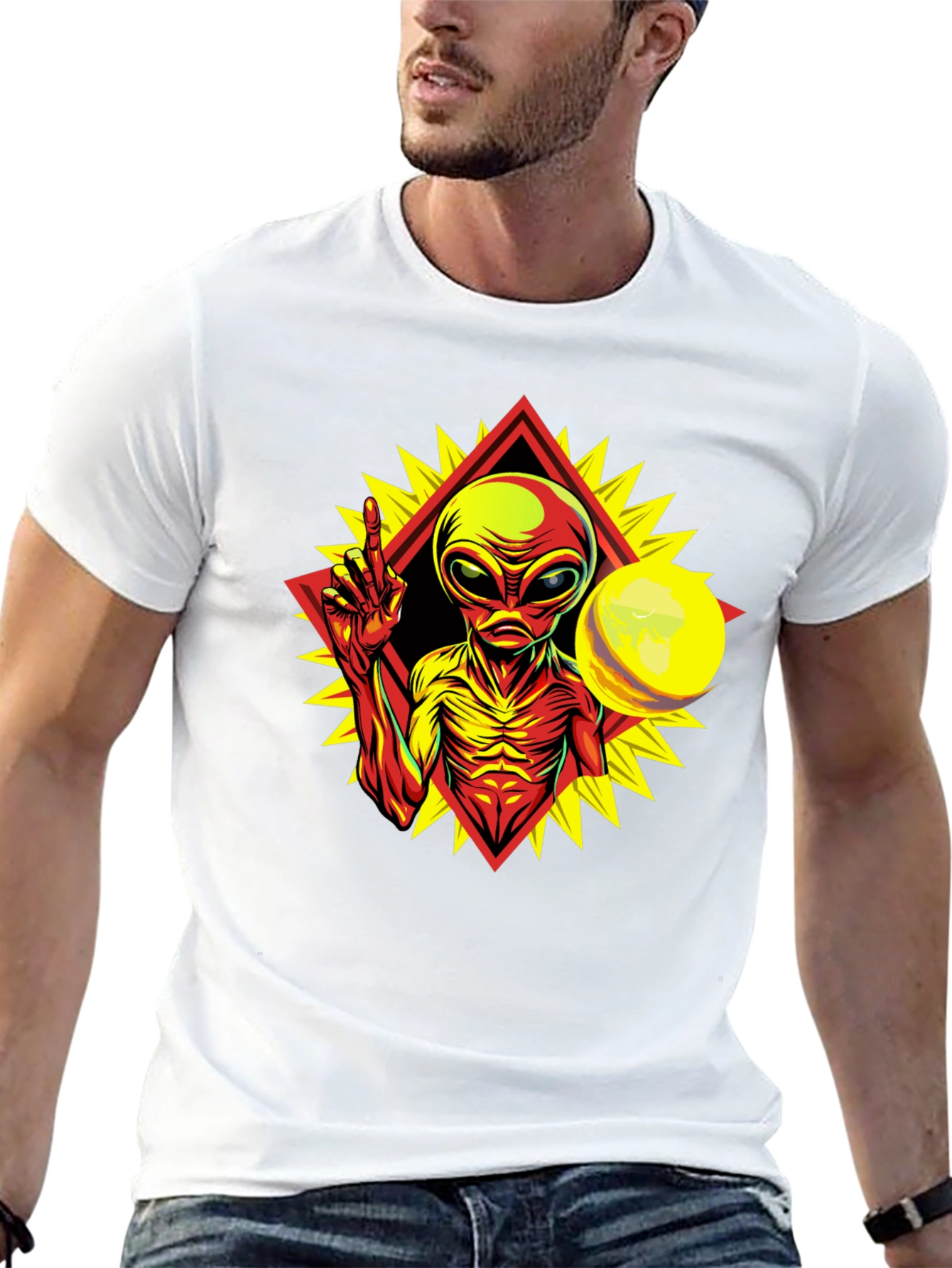 Alien Graphic Tee - Peace Among Worlds!