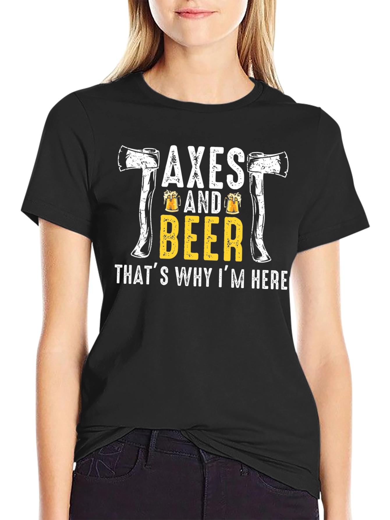 Axes and Beer T-Shirt - Funny Lumberjack Drinking Tee