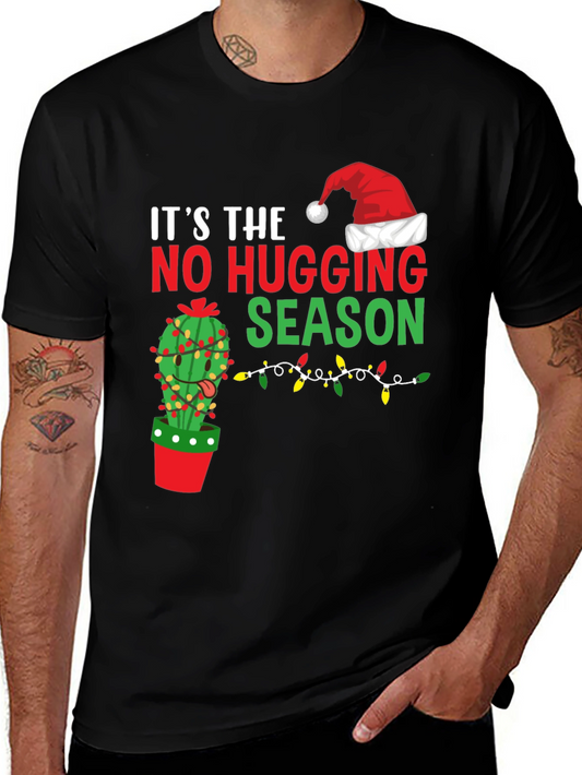Funny No Hugging Season Cactus Christmas T-Shirt