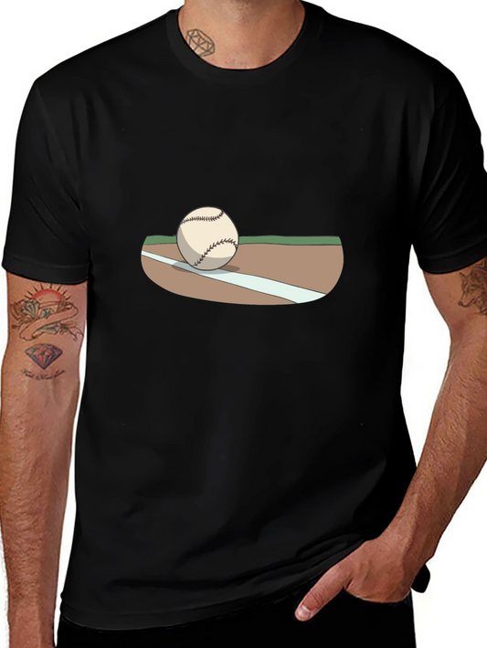 Baseball Graphic T-Shirt - Black Cotton Tee