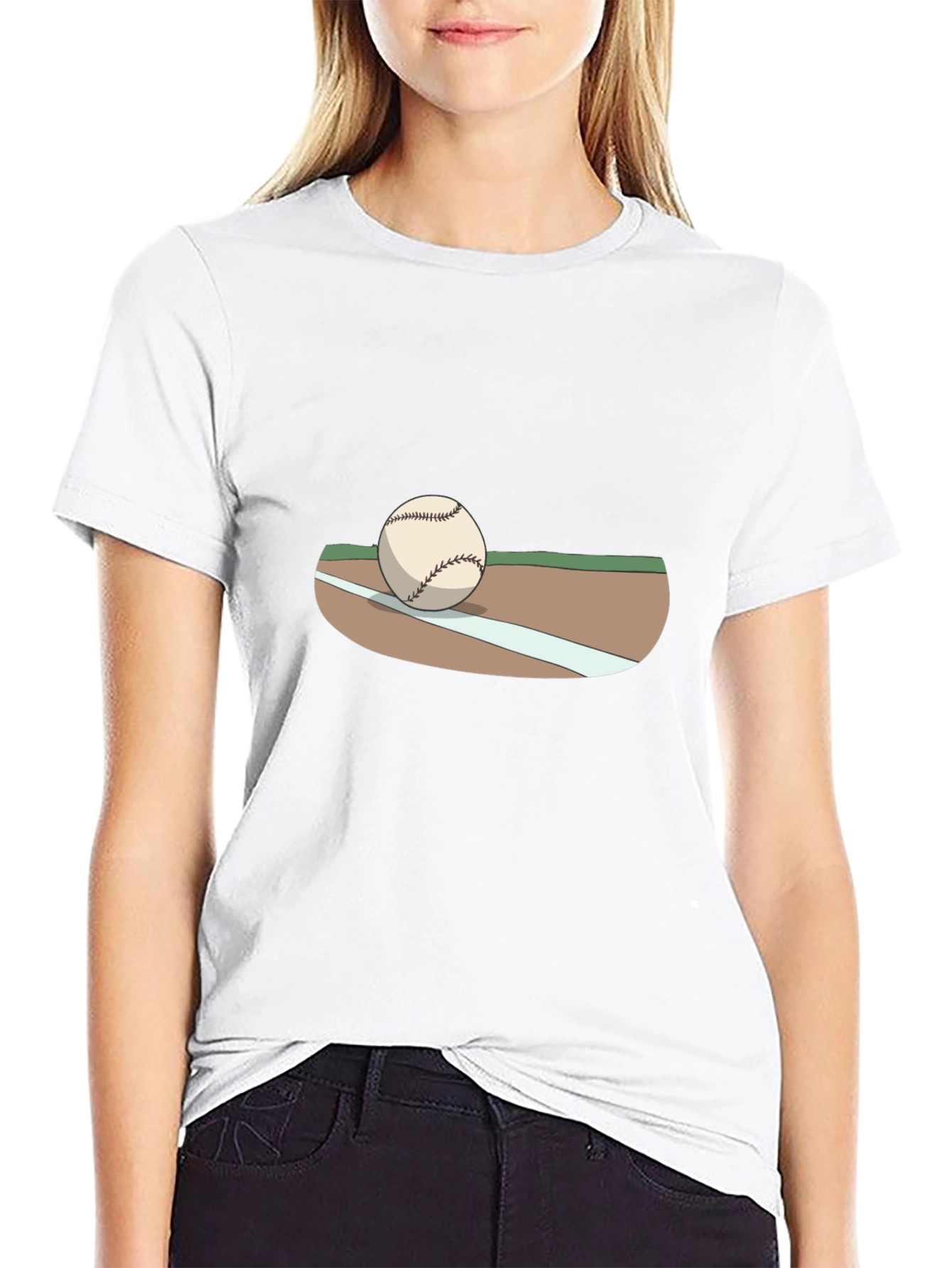 Baseball Graphic T-Shirt - Black Cotton Tee