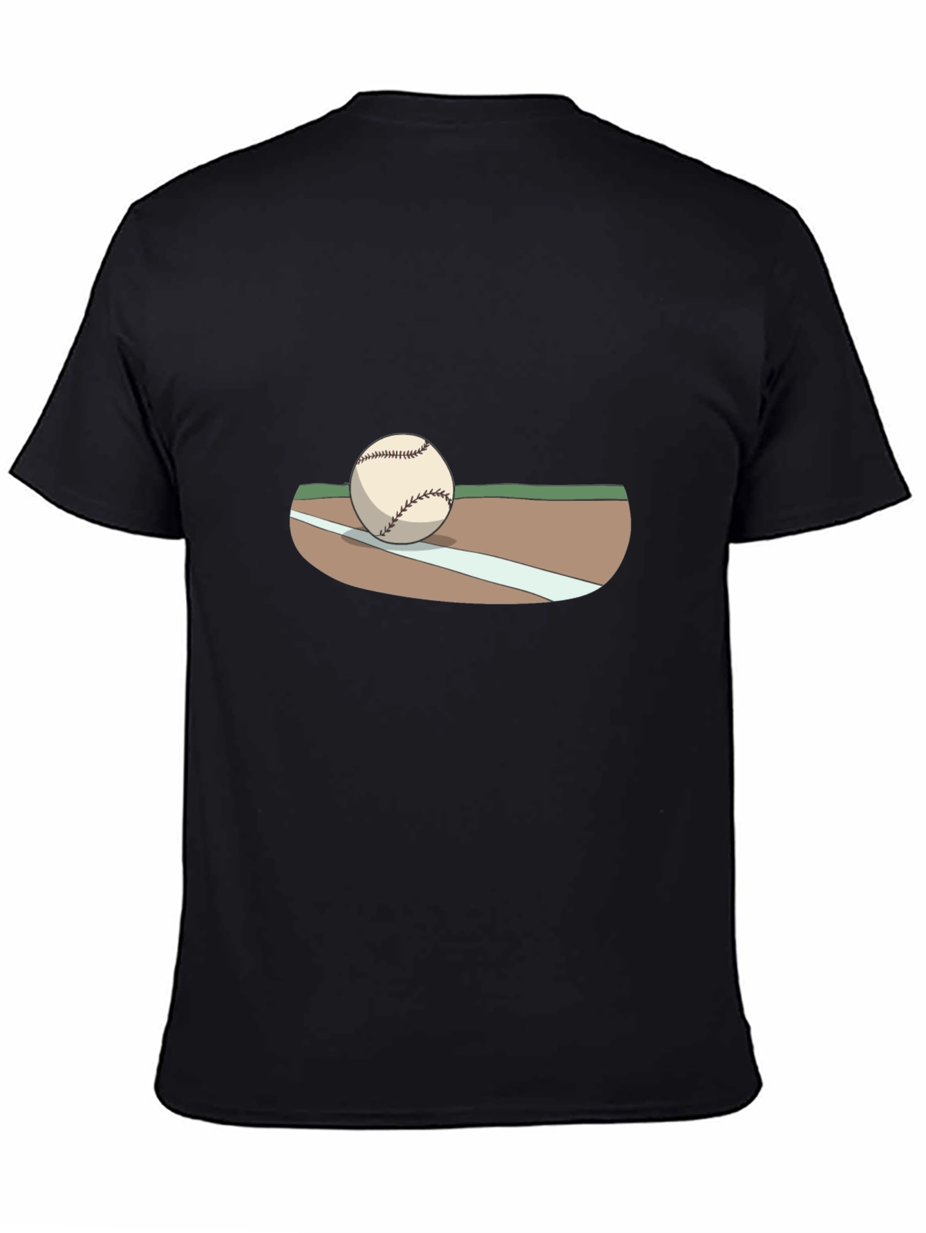 Baseball Graphic T-Shirt - Black Cotton Tee