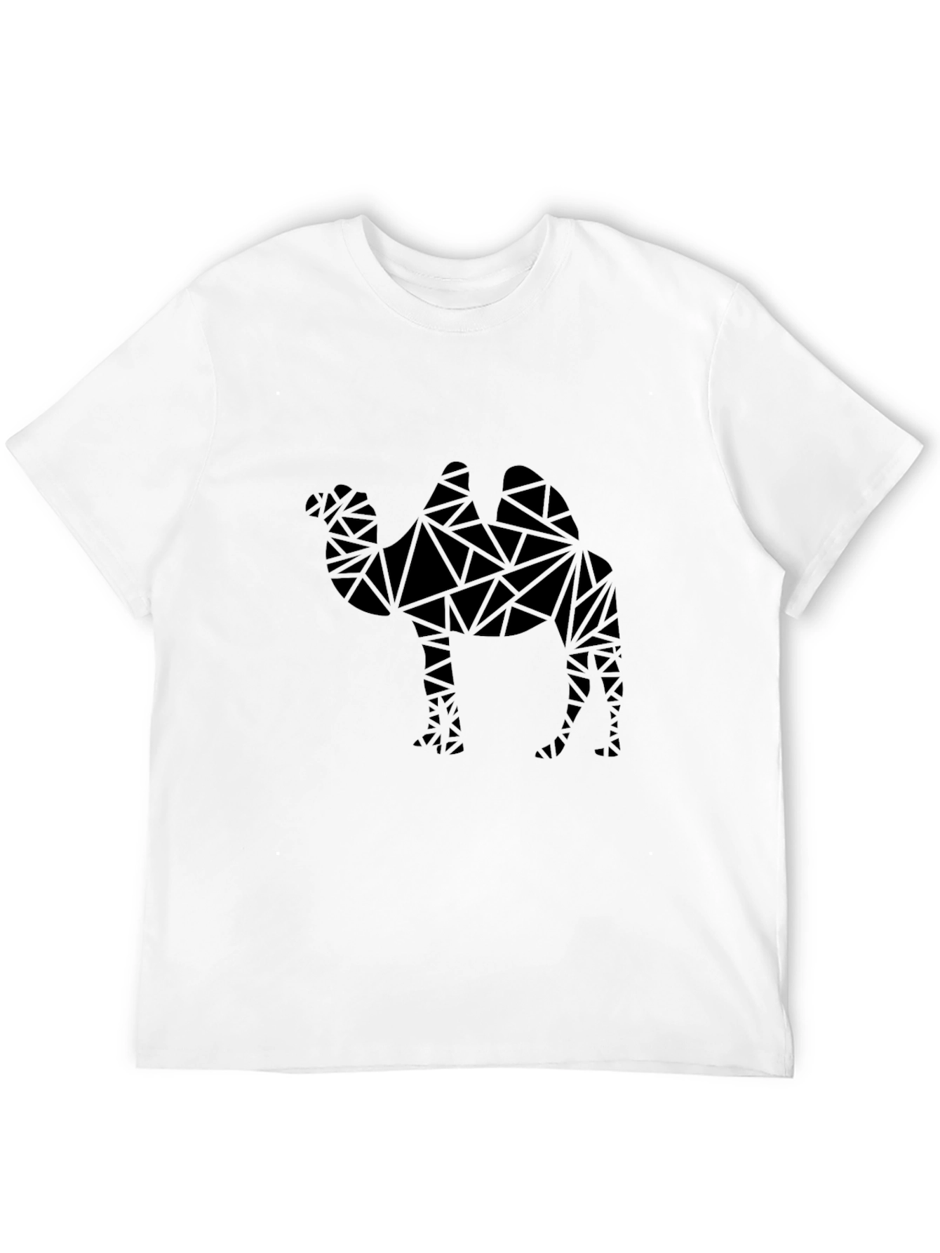 Geometric Camel Graphic Tee - Modern Black T-Shirt