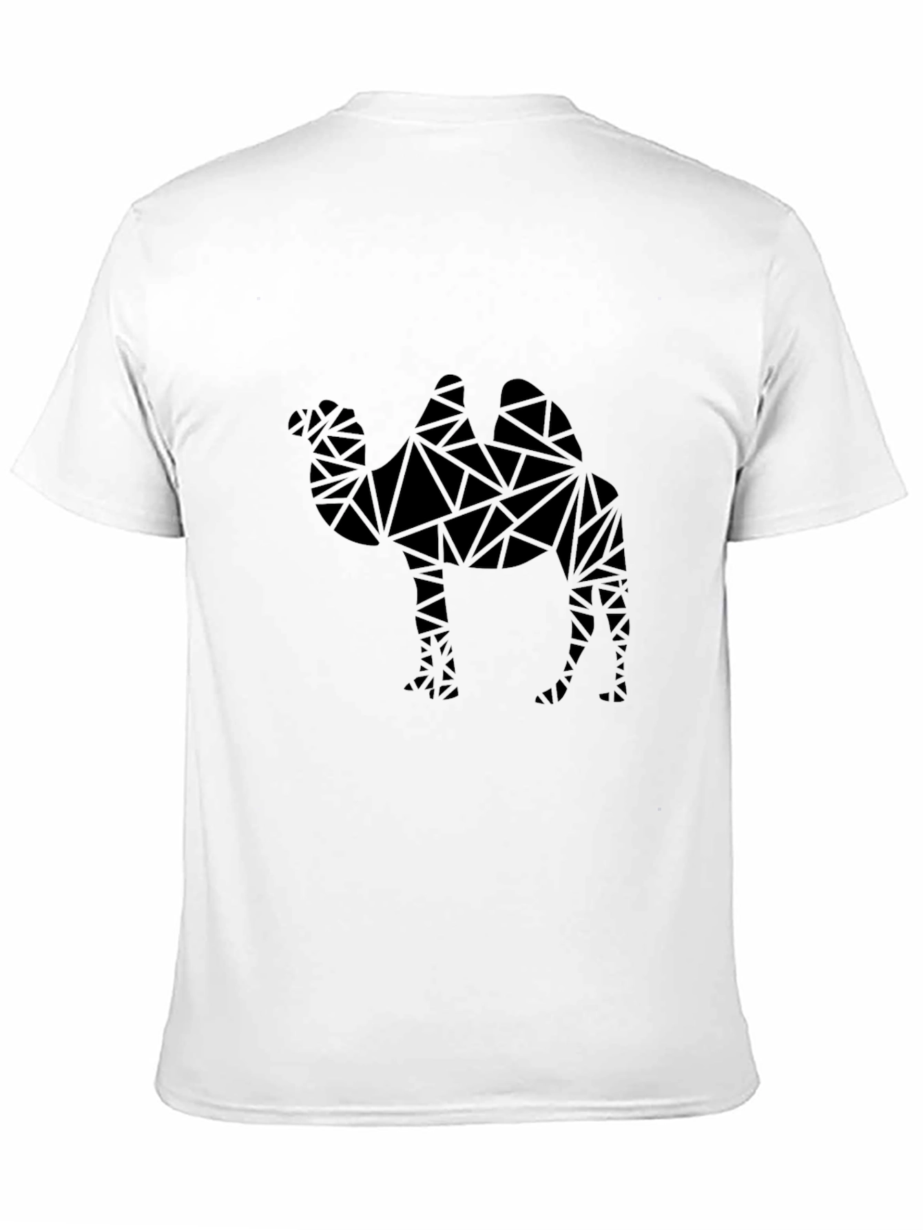 Geometric Camel Graphic Tee - Modern Black T-Shirt