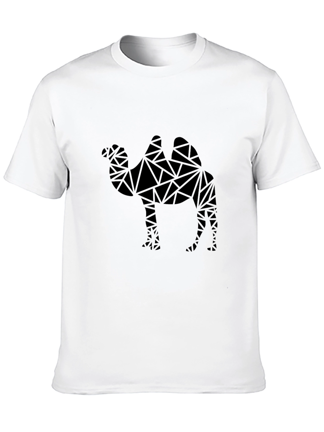 Geometric Camel Graphic Tee - Modern Black T-Shirt