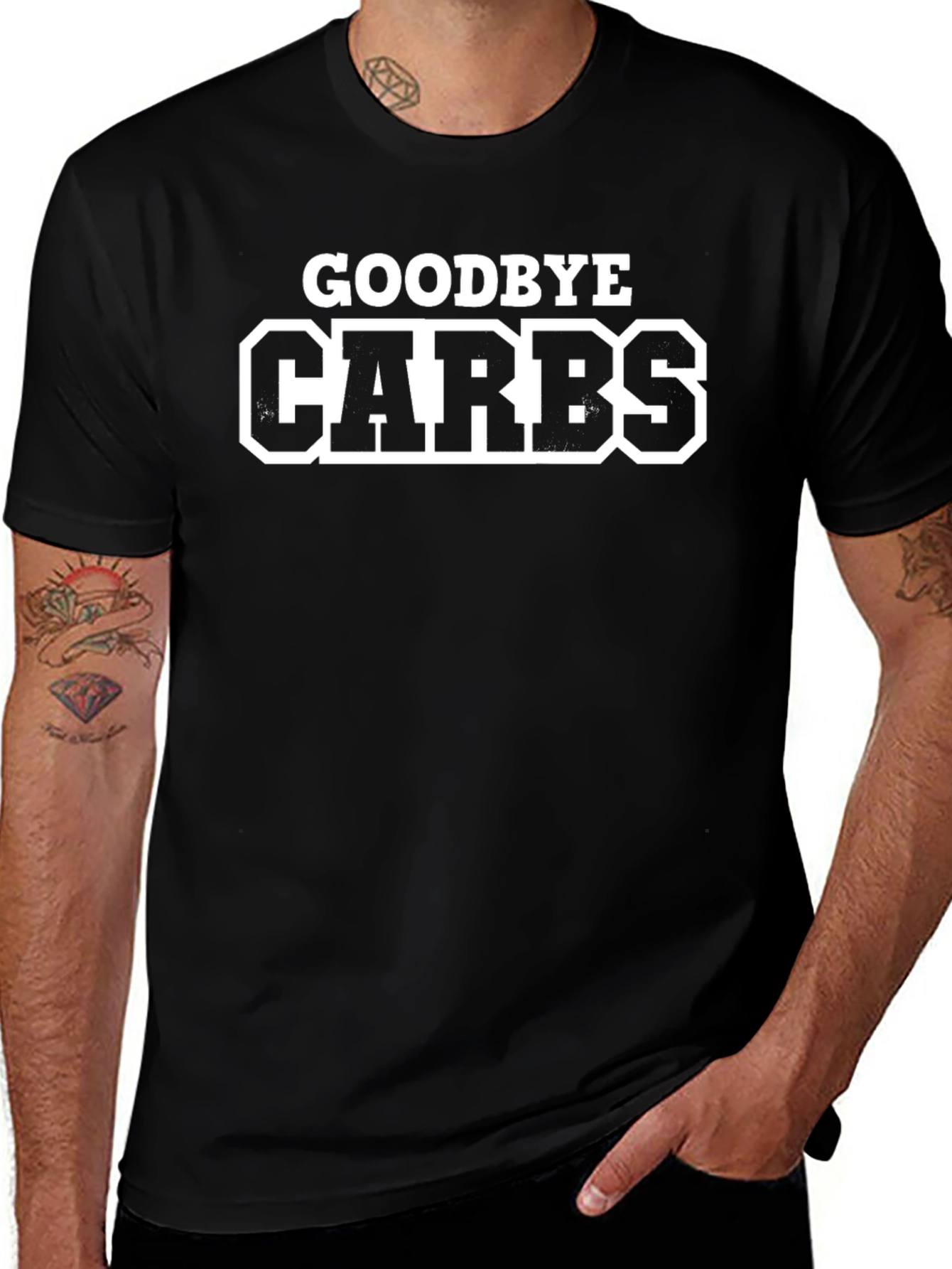 Goodbye Carbs Black Graphic Tee - Keto Diet Shirt
