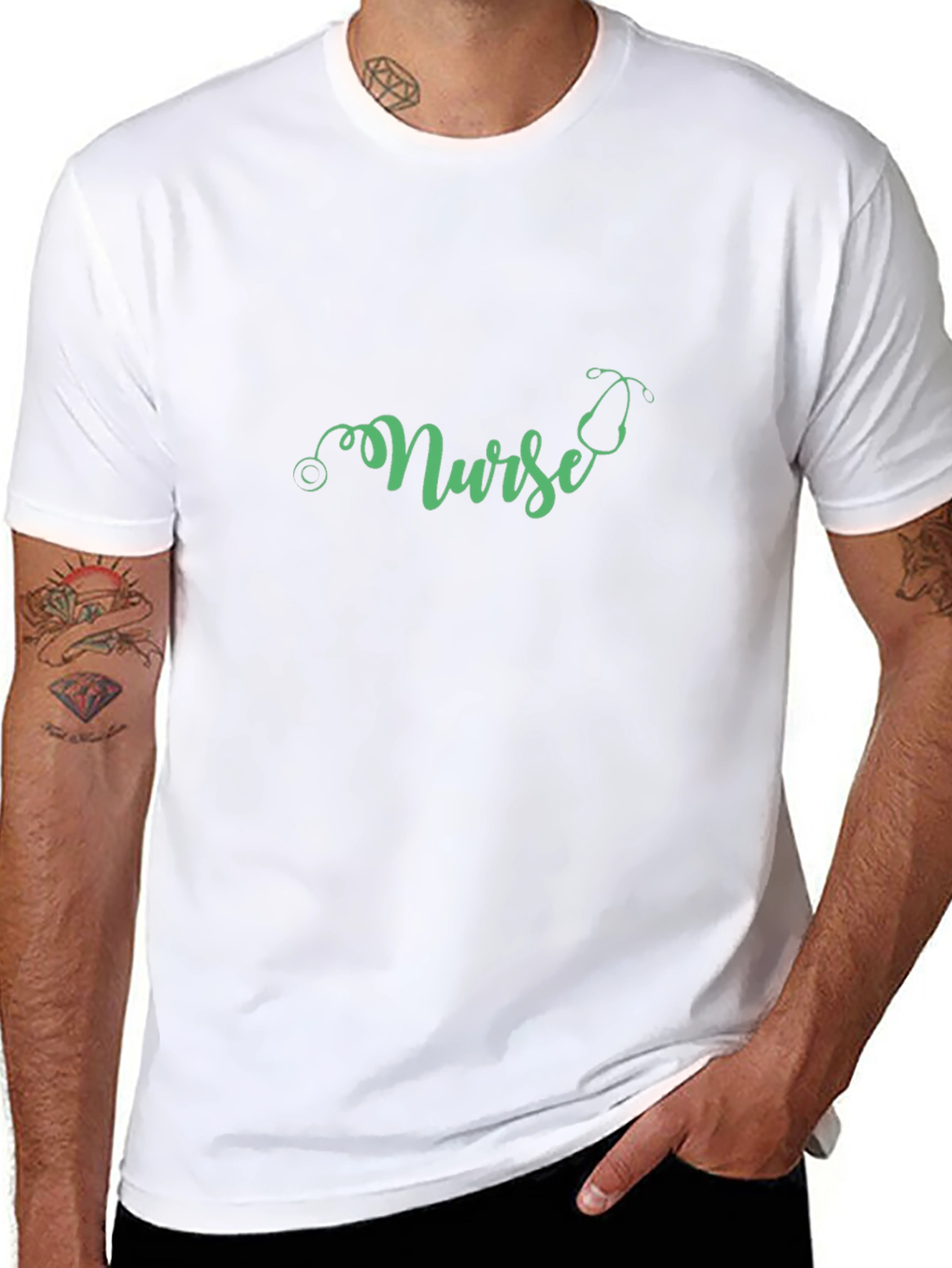 Nurse Stethoscope Graphic Tee - Black T-Shirt