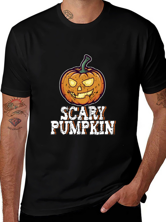 Scary Pumpkin Halloween Graphic Tee Shirt