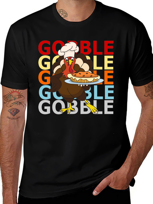Thanksgiving Turkey Chef T-Shirt - Gobble Pie Festive Tee