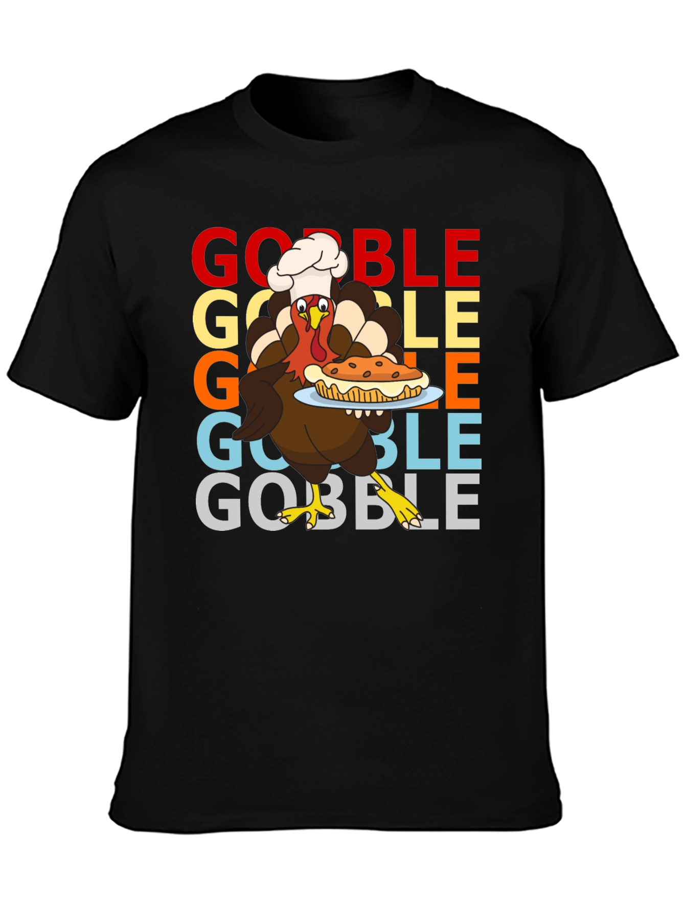Thanksgiving Turkey Chef T-Shirt - Gobble Pie Festive Tee