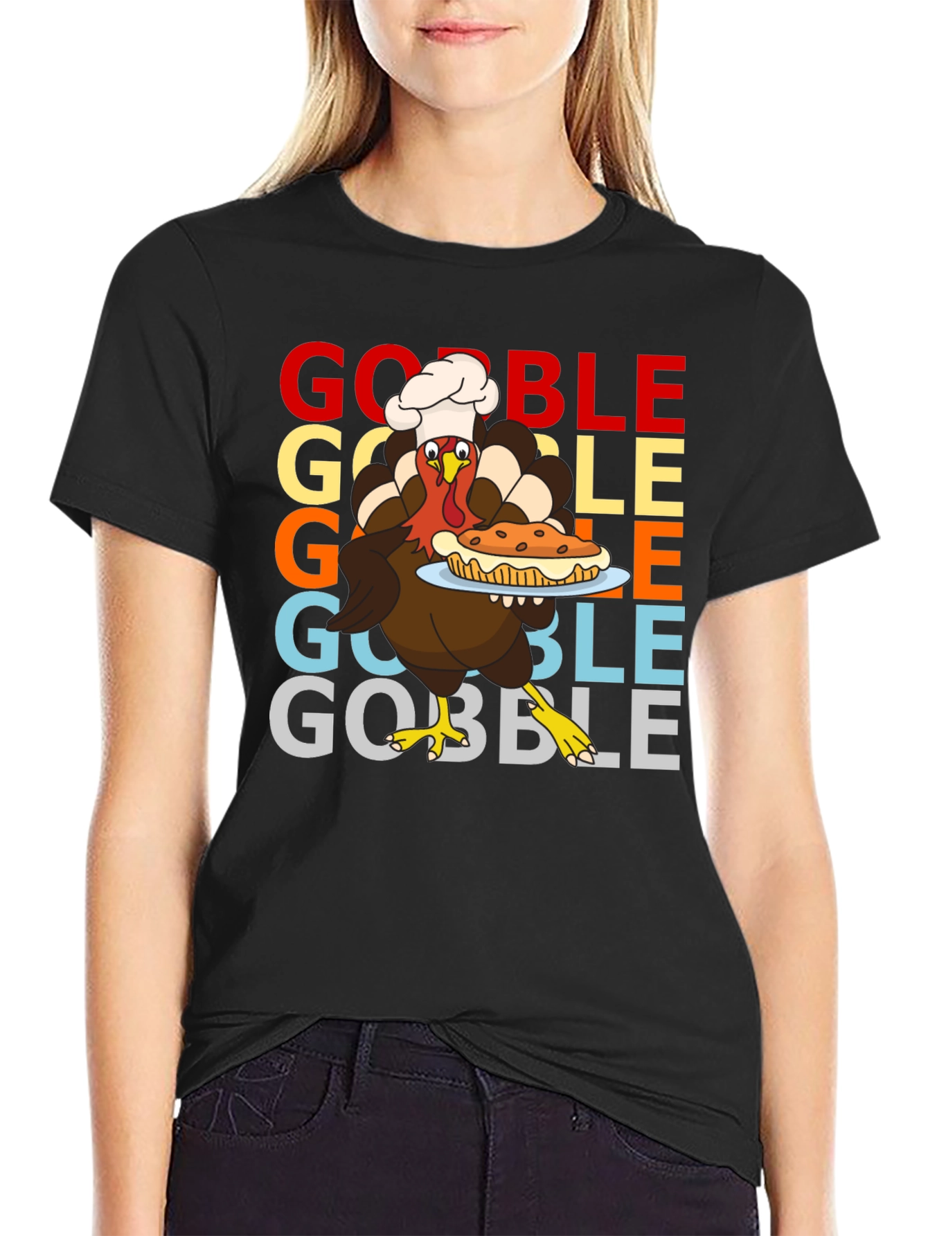 Thanksgiving Turkey Chef T-Shirt - Gobble Pie Festive Tee