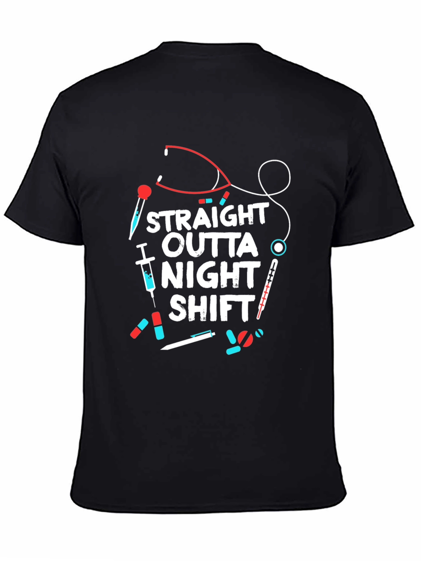 Straight Outta Night Shift Graphic Tee - Nurse T-Shirt