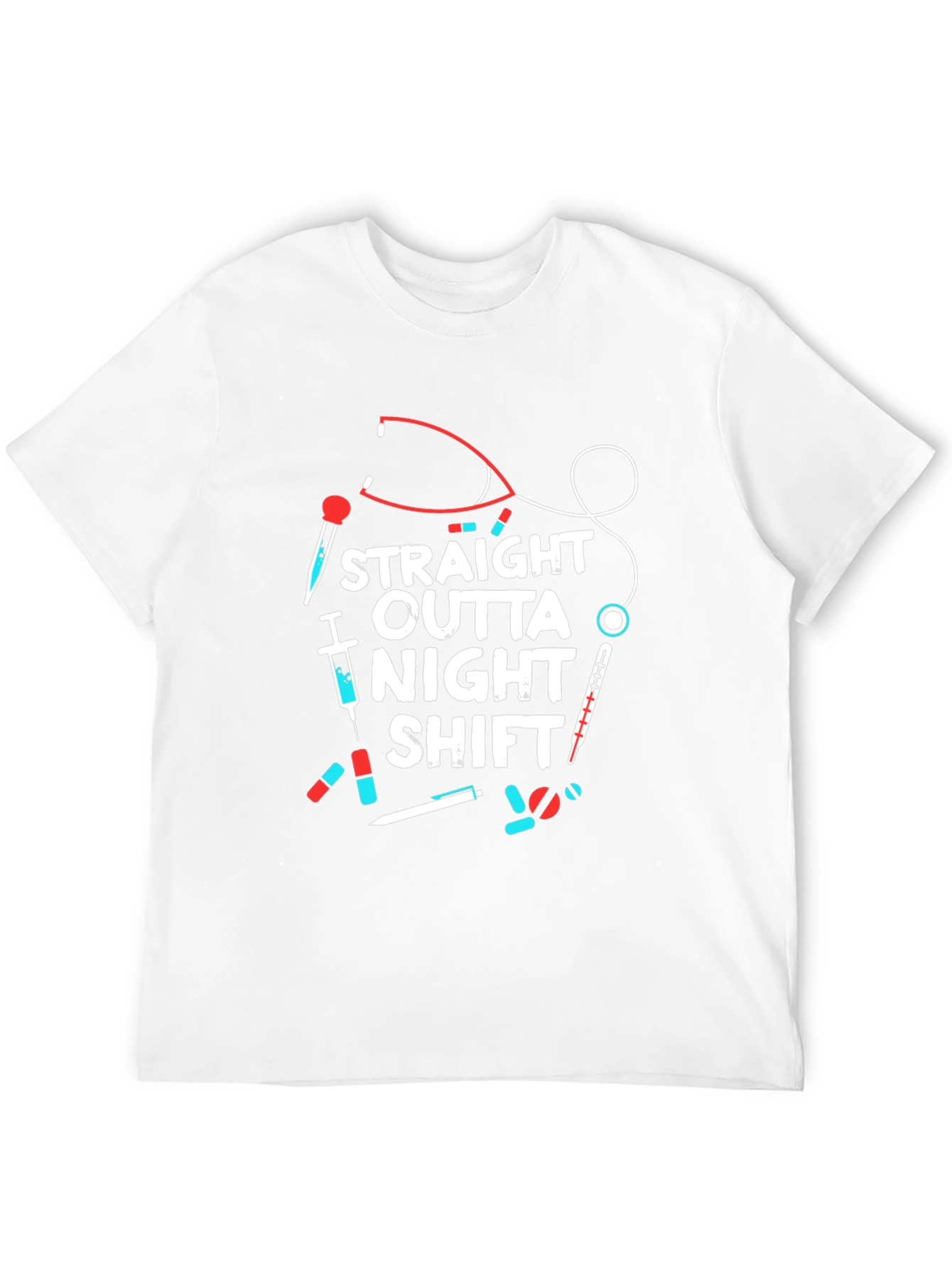 Straight Outta Night Shift Graphic Tee - Nurse T-Shirt