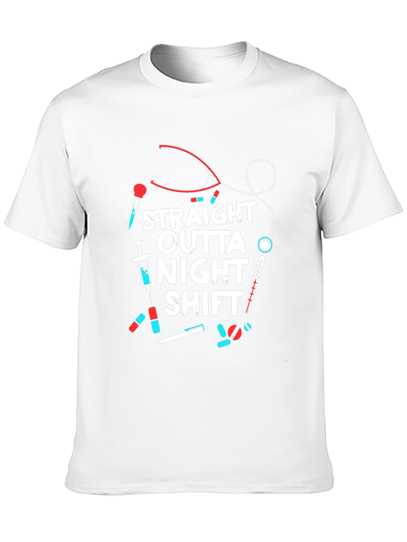 Straight Outta Night Shift Graphic Tee - Nurse T-Shirt