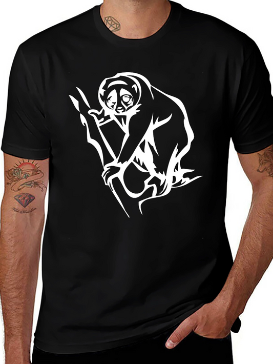Slow Loris Graphic Tee - Black Cotton Shirt