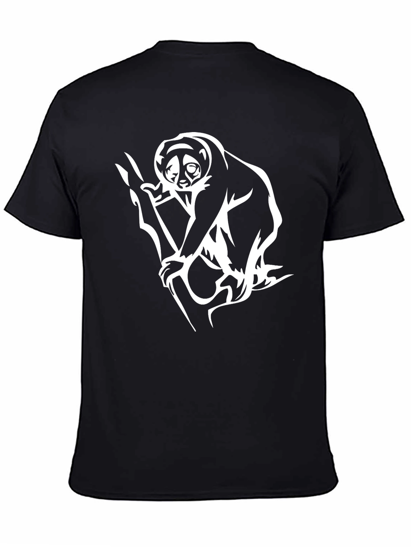 Slow Loris Graphic Tee - Black Cotton Shirt