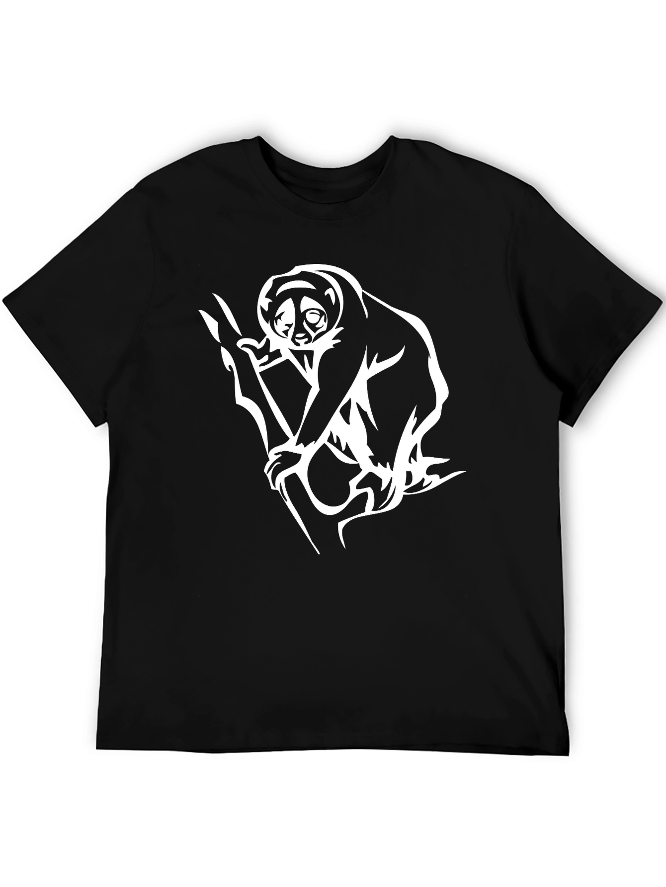 Slow Loris Graphic Tee - Black Cotton Shirt