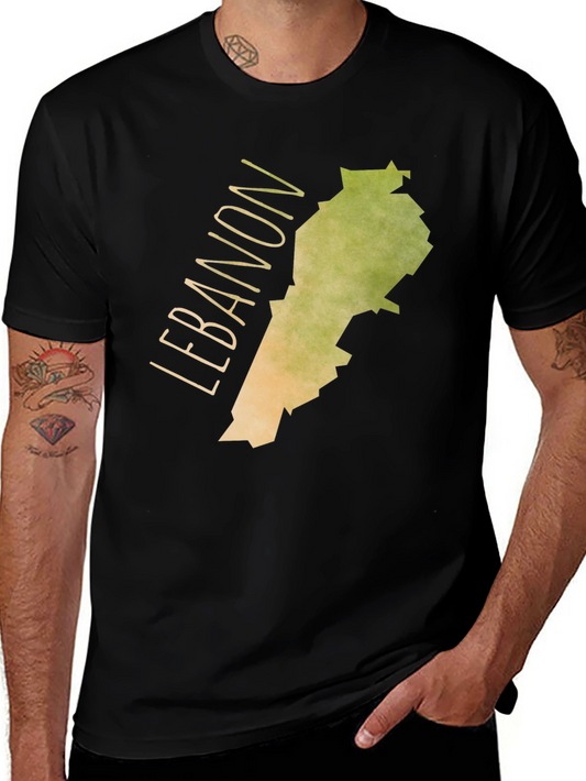 Lebanon Map Graphic Tee - Black