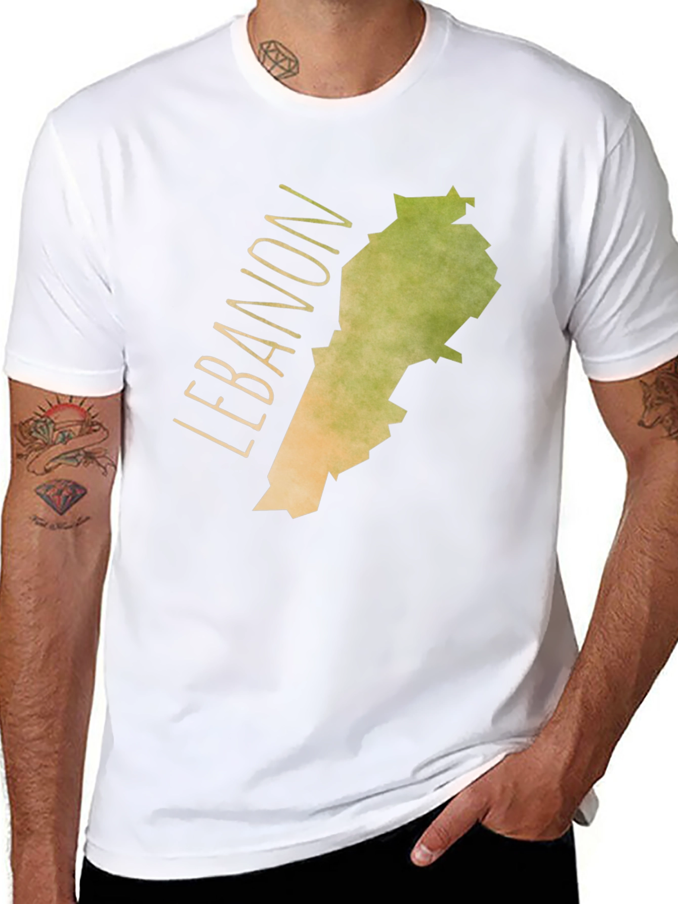 Lebanon Map Graphic Tee - Black