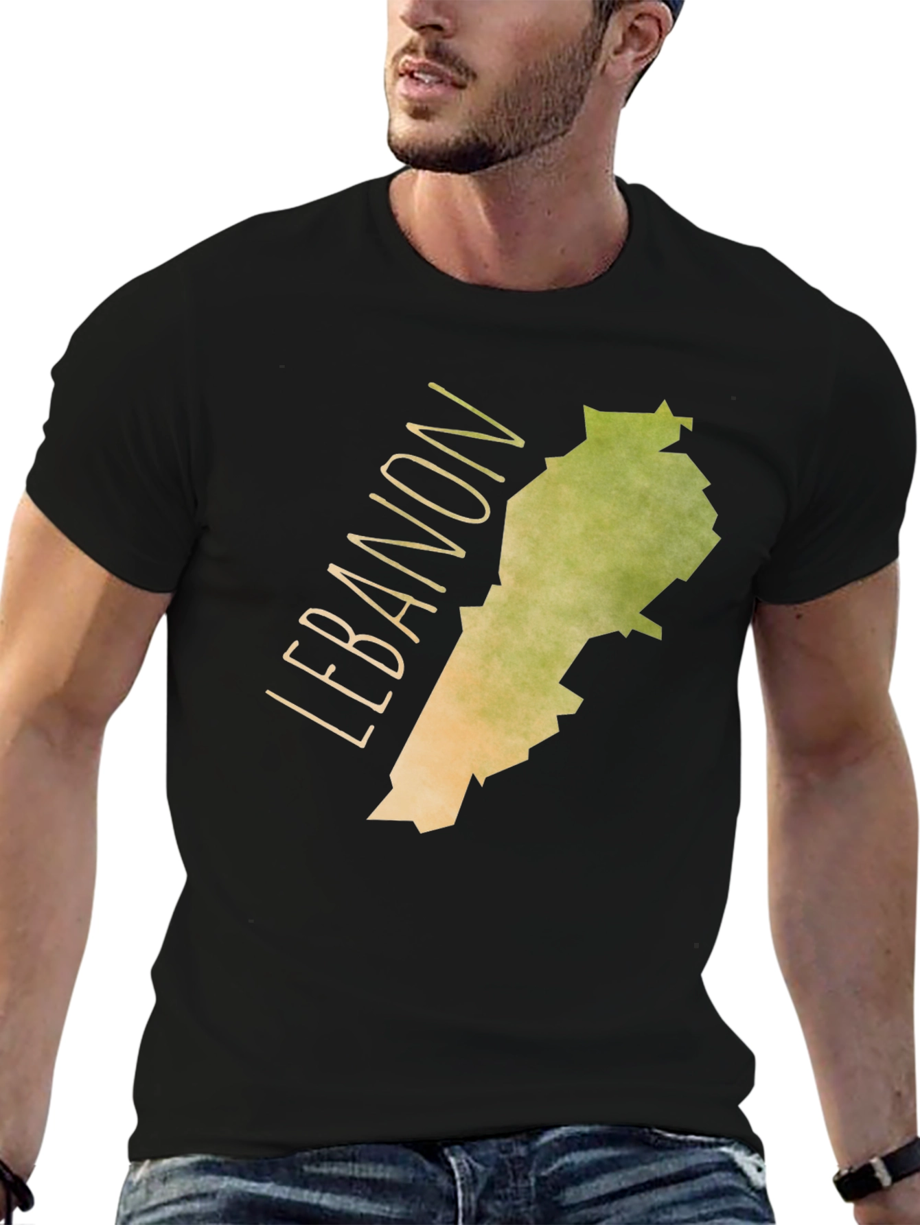 Lebanon Map Graphic Tee - Black