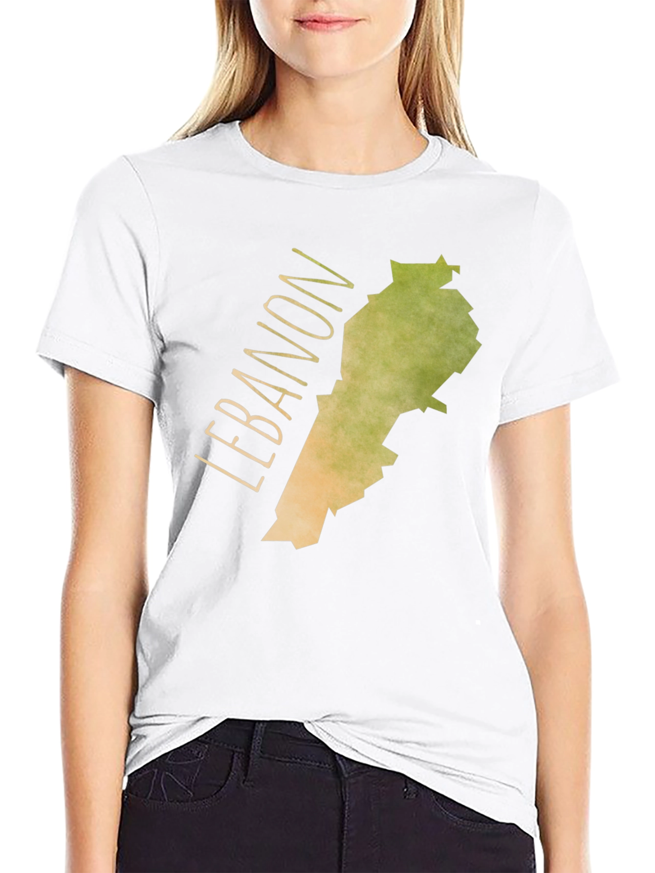 Lebanon Map Graphic Tee - Black