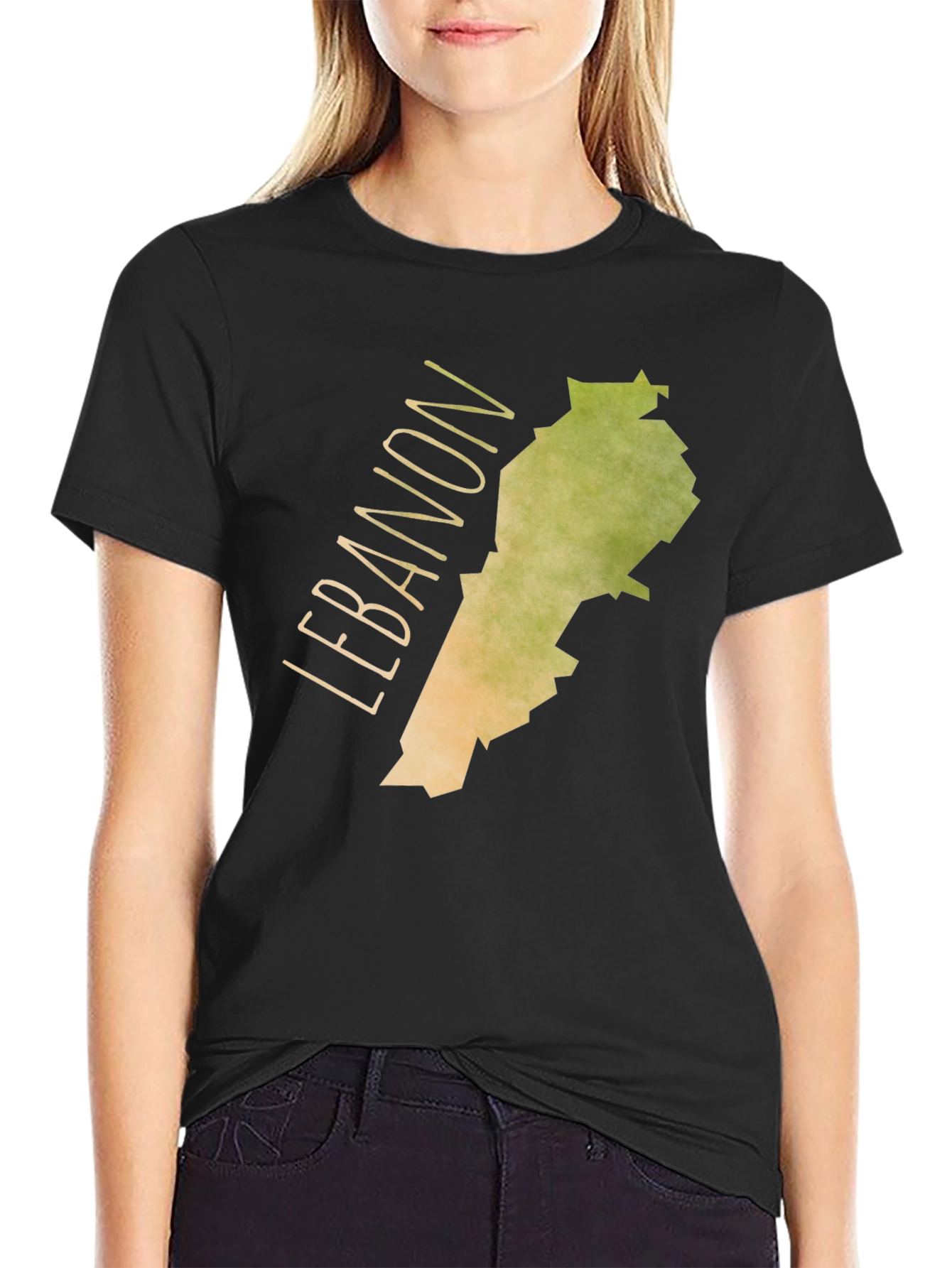 Lebanon Map Graphic Tee - Black