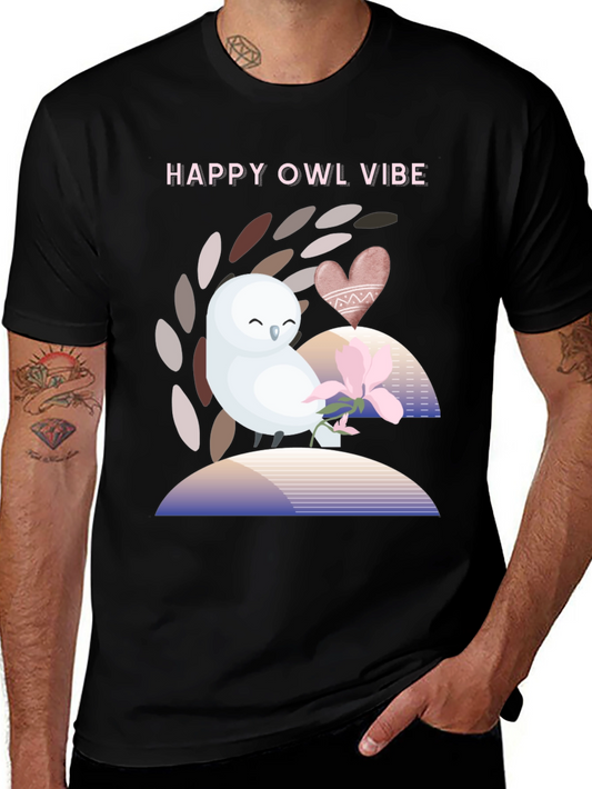 Happy Owl Vibe Graphic T-Shirt - Unisex