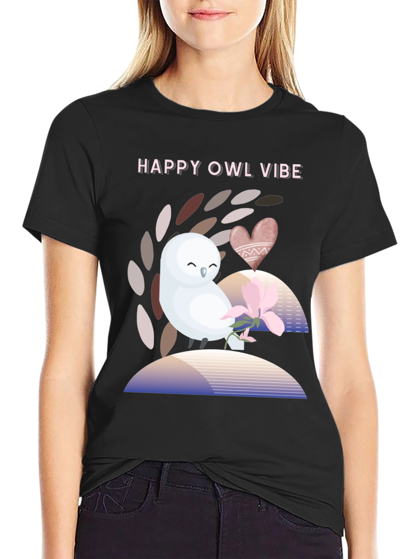 Happy Owl Vibe Graphic T-Shirt - Unisex