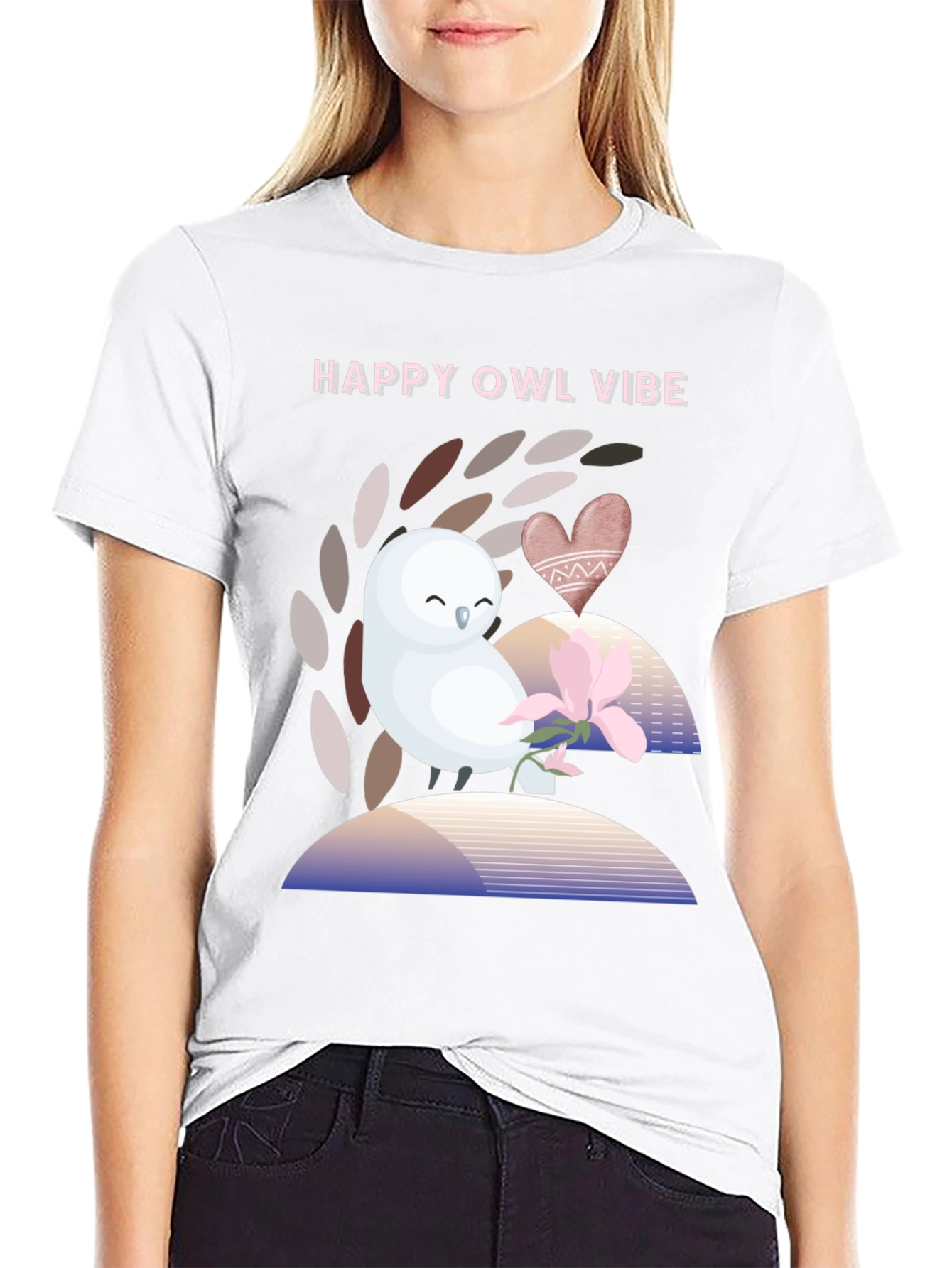 Happy Owl Vibe Graphic T-Shirt - Unisex